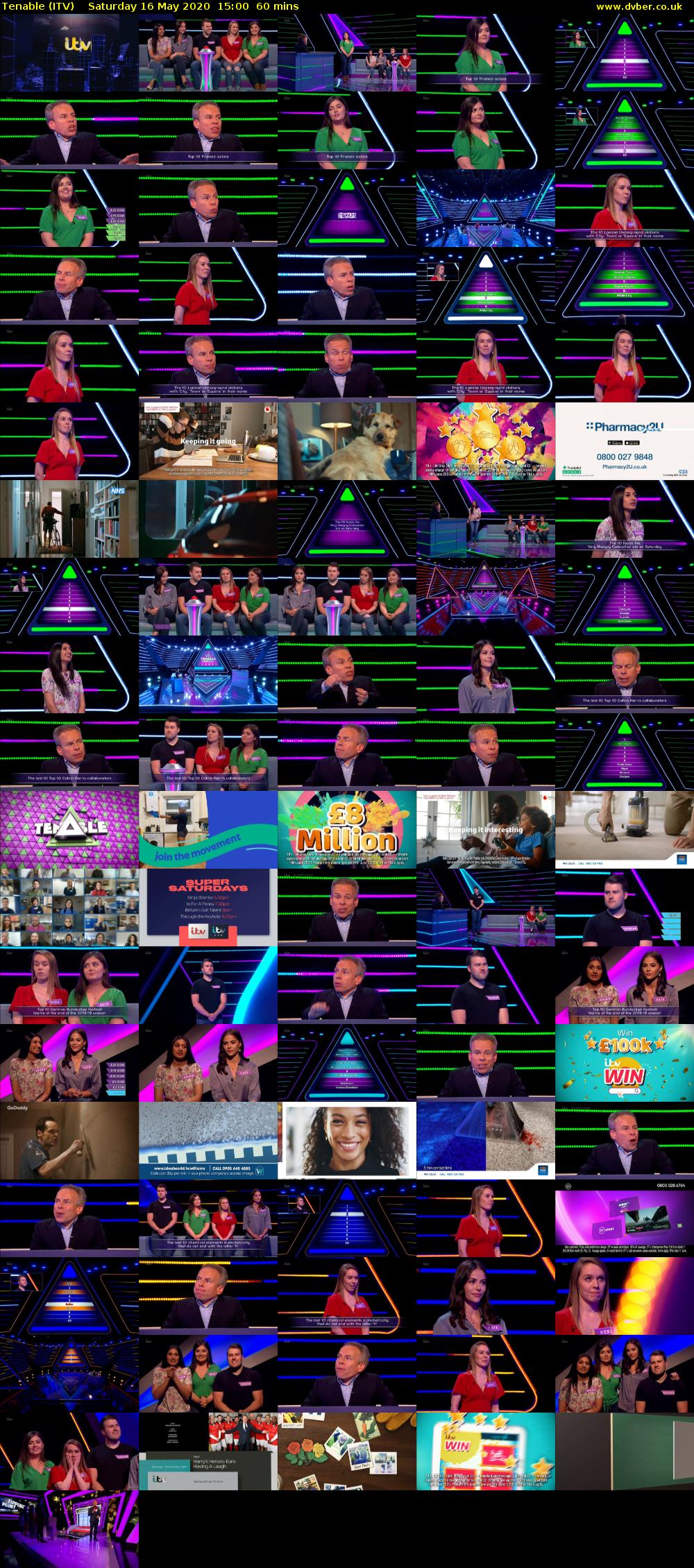 Tenable (ITV) Saturday 16 May 2020 15:00 - 16:00