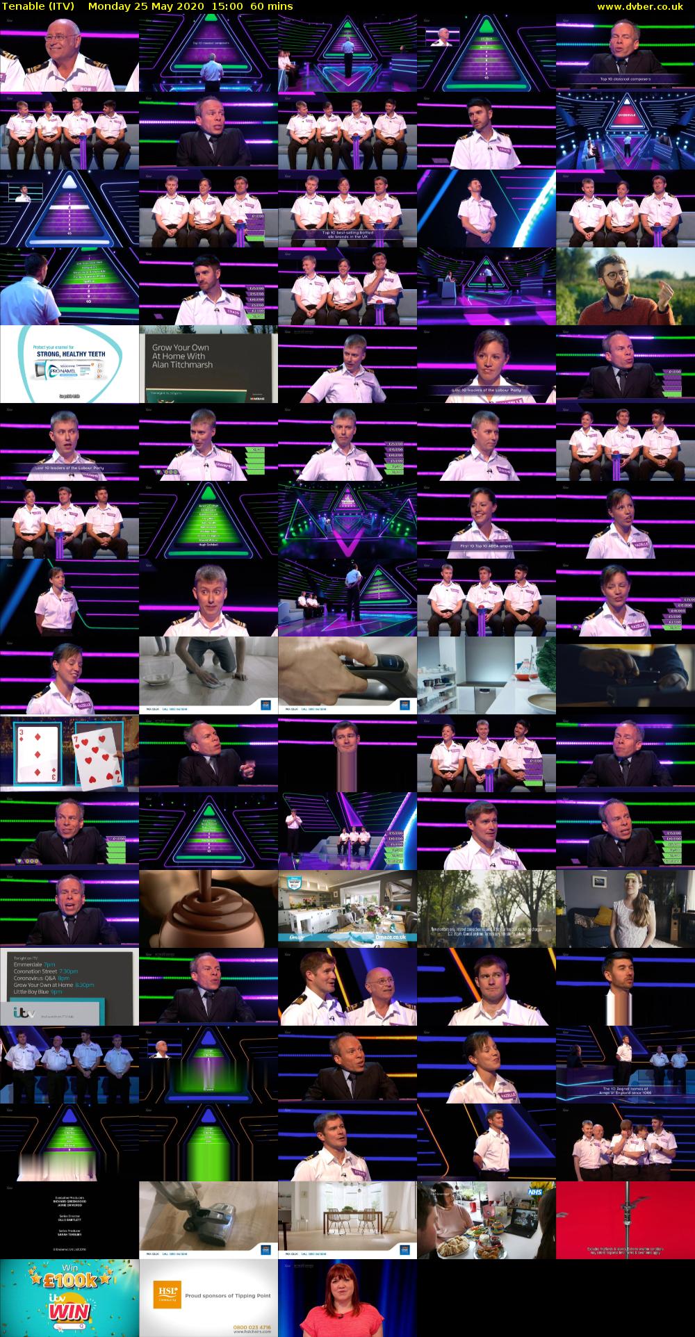 Tenable (ITV) Monday 25 May 2020 15:00 - 16:00