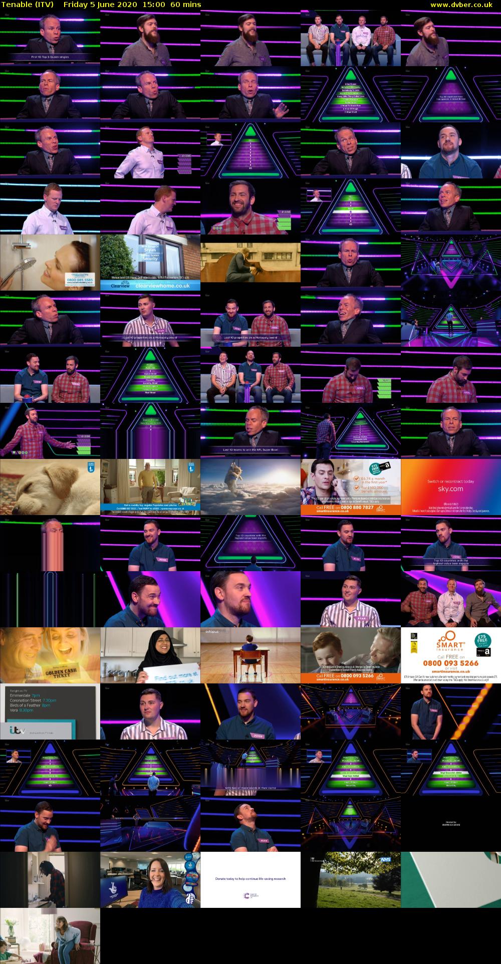 Tenable (ITV) Friday 5 June 2020 15:00 - 16:00