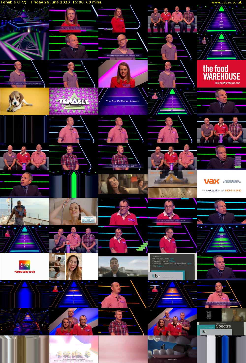 Tenable (ITV) Friday 26 June 2020 15:00 - 16:00