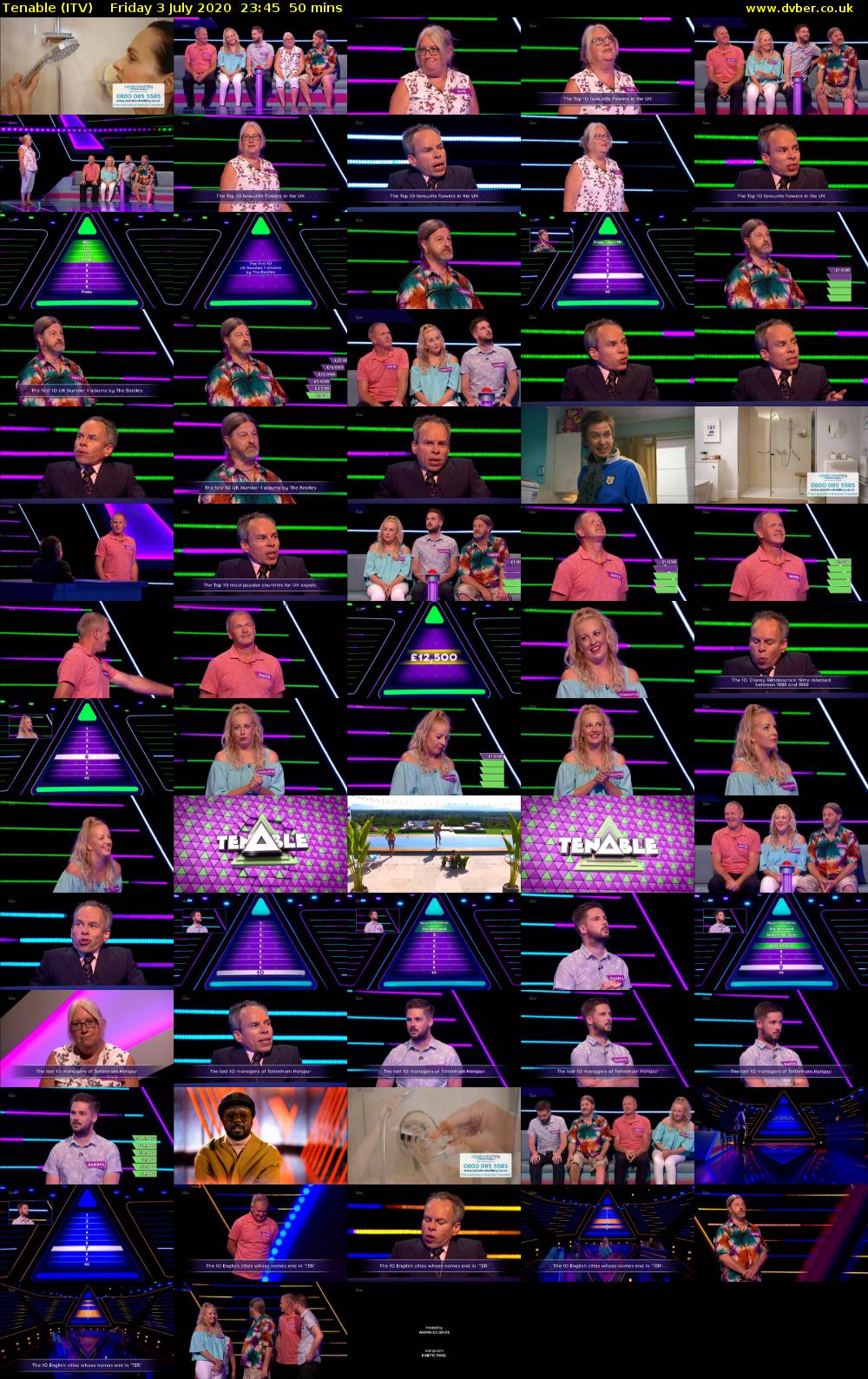 Tenable (ITV) Friday 3 July 2020 23:45 - 00:35