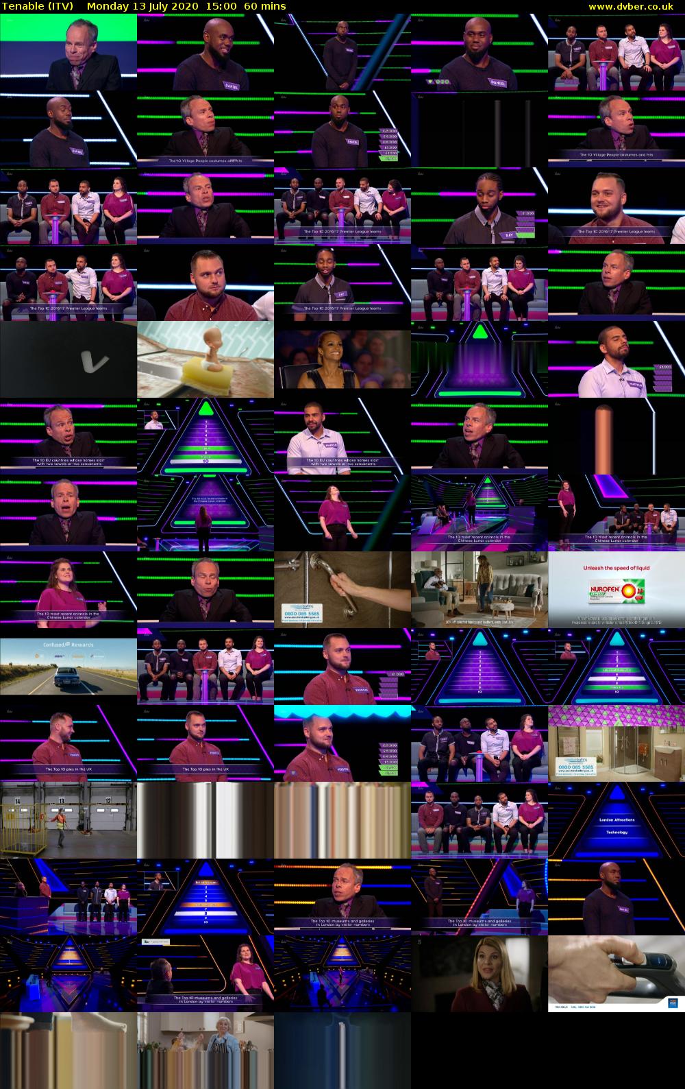 Tenable (ITV) Monday 13 July 2020 15:00 - 16:00