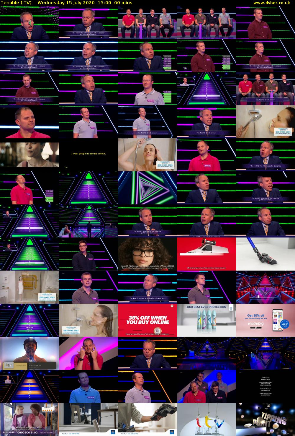 Tenable (ITV) Wednesday 15 July 2020 15:00 - 16:00
