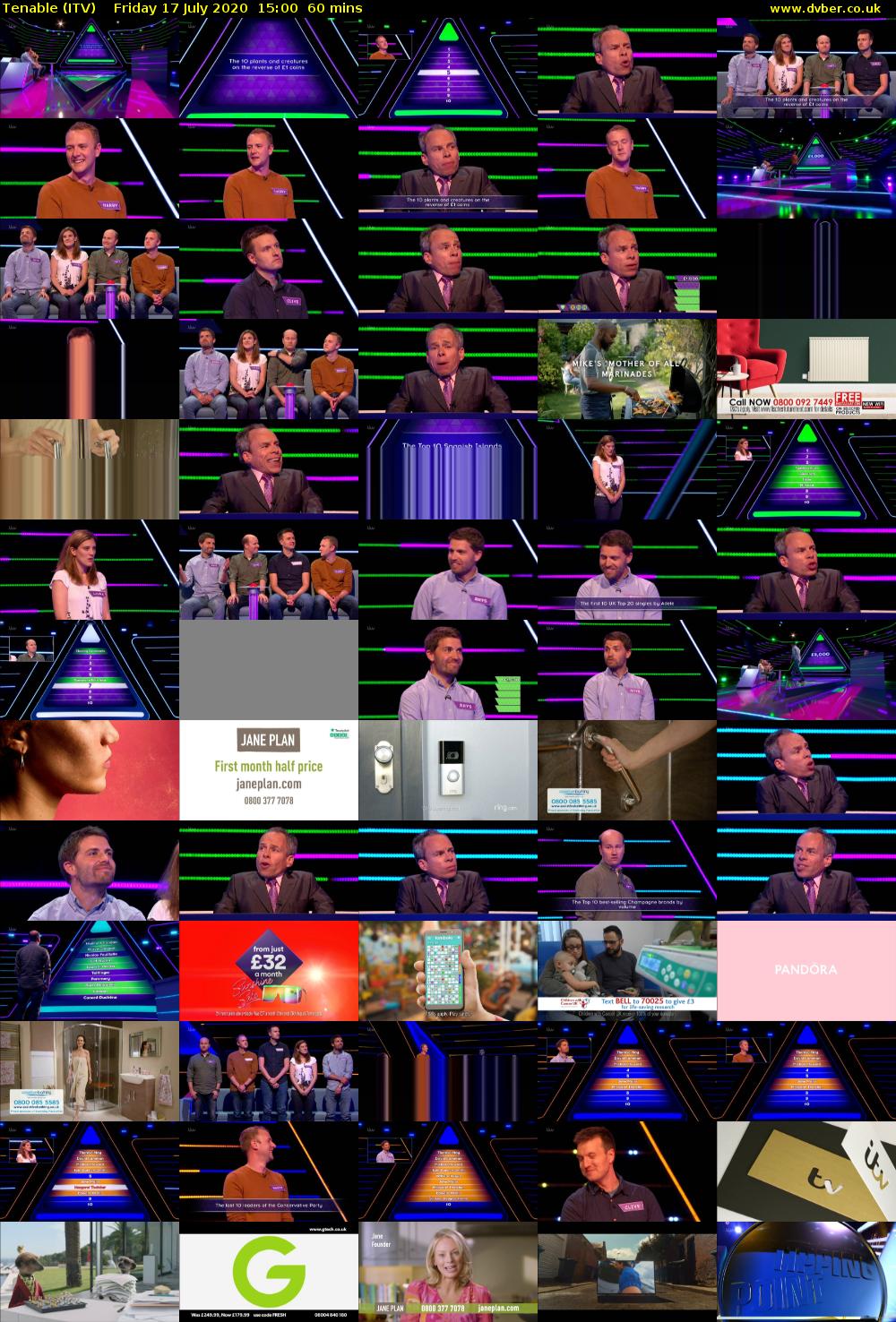 Tenable (ITV) Friday 17 July 2020 15:00 - 16:00