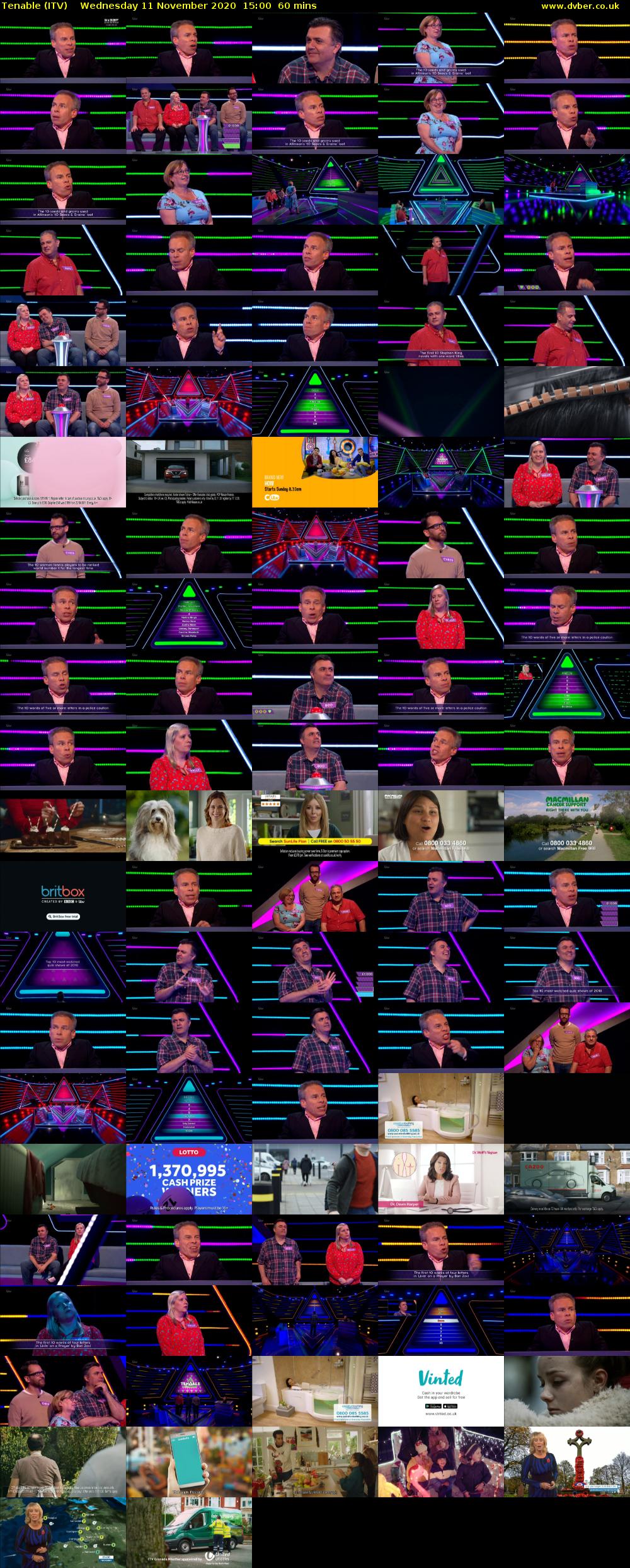 Tenable (ITV) Wednesday 11 November 2020 15:00 - 16:00