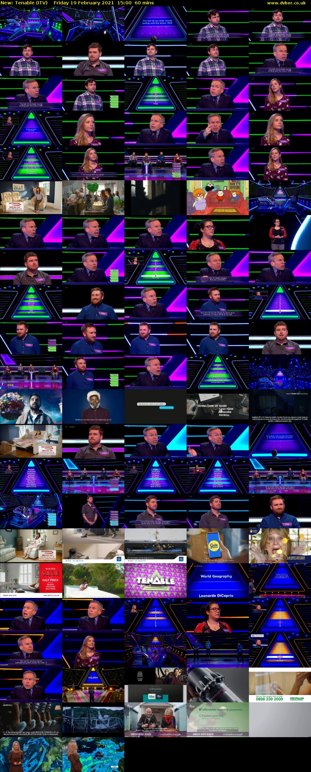 Tenable (ITV) Friday 19 February 2021 15:00 - 16:00