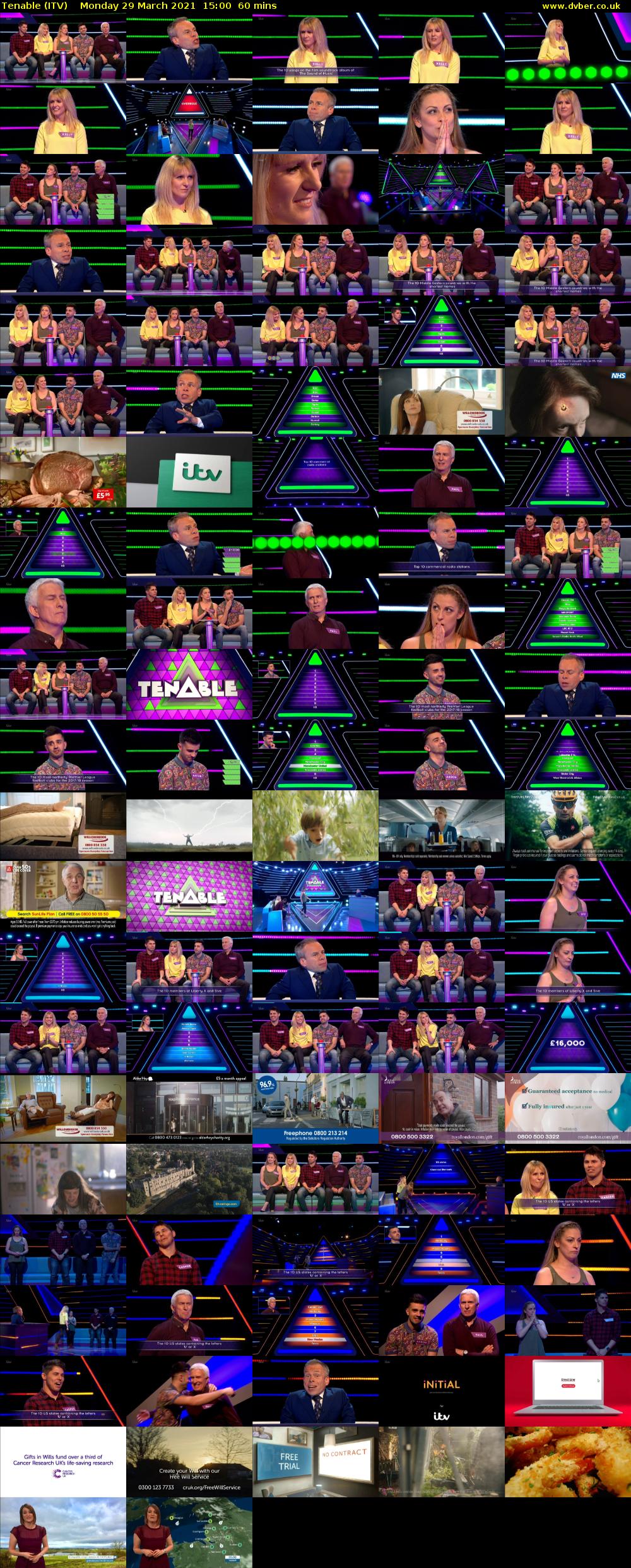Tenable (ITV) Monday 29 March 2021 15:00 - 16:00