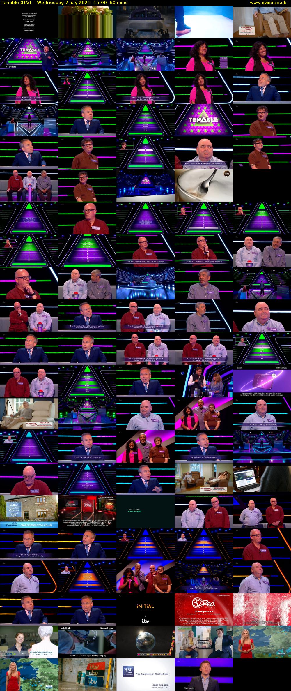 Tenable (ITV) Wednesday 7 July 2021 15:00 - 16:00