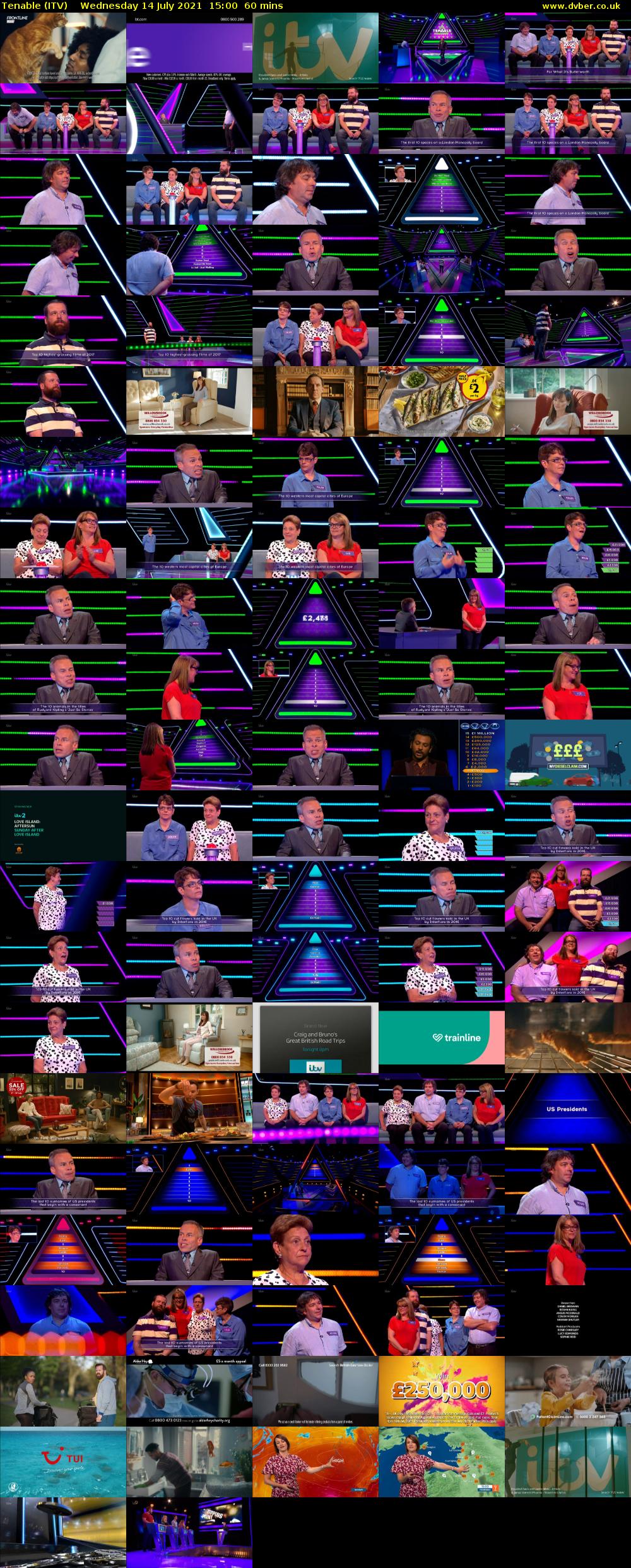 Tenable (ITV) Wednesday 14 July 2021 15:00 - 16:00