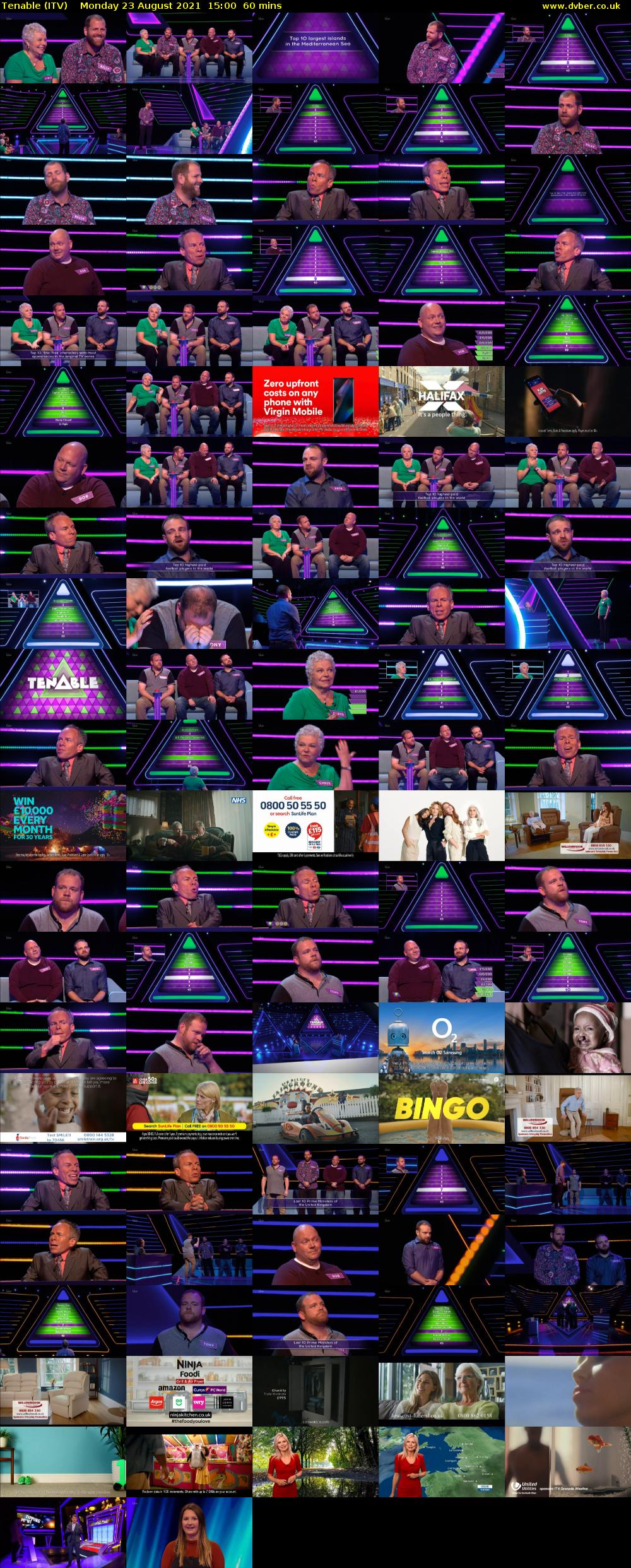 Tenable (ITV) Monday 23 August 2021 15:00 - 16:00