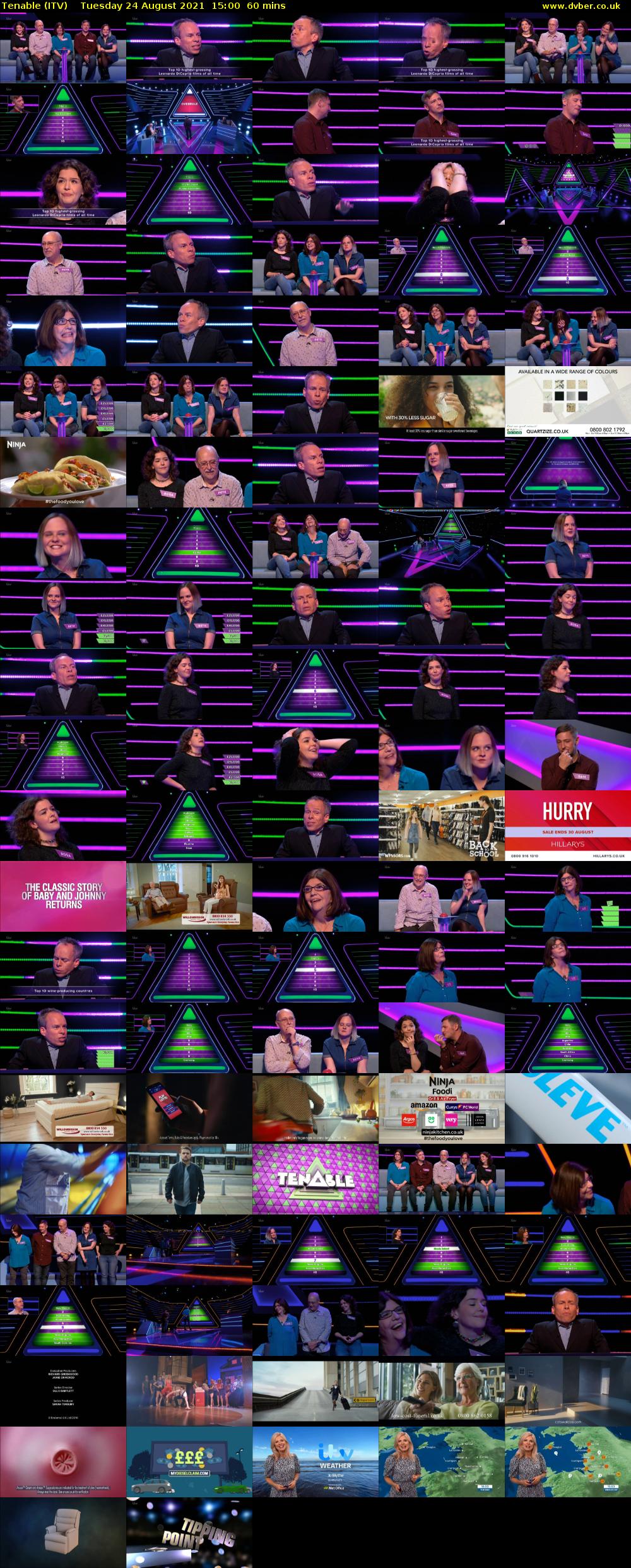 Tenable (ITV) Tuesday 24 August 2021 15:00 - 16:00
