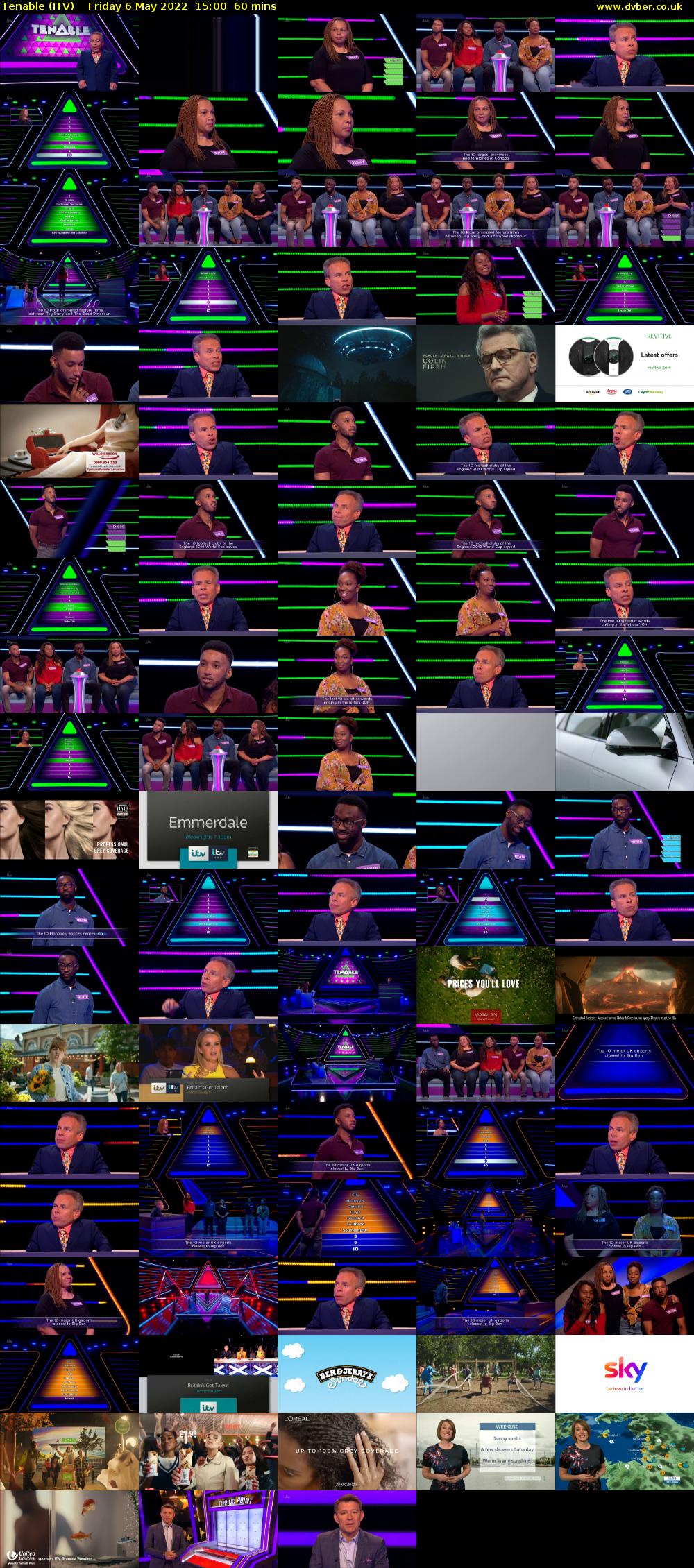 Tenable (ITV) Friday 6 May 2022 15:00 - 16:00
