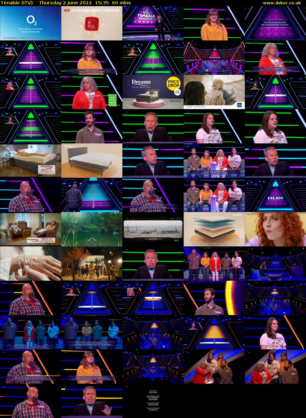 Tenable (ITV) Thursday 2 June 2022 15:35 - 16:35