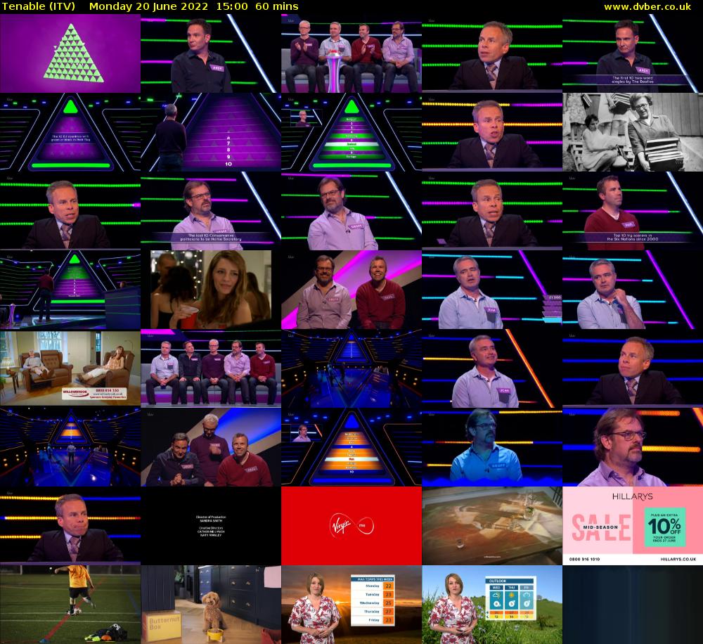Tenable (ITV) Monday 20 June 2022 15:00 - 16:00