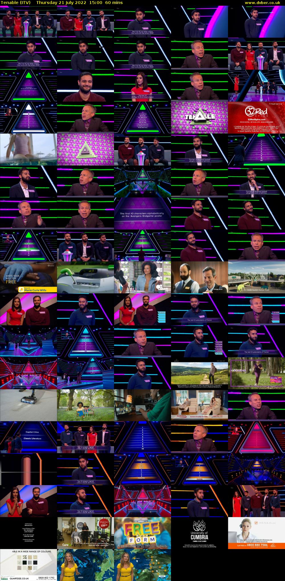 Tenable (ITV) Thursday 21 July 2022 15:00 - 16:00