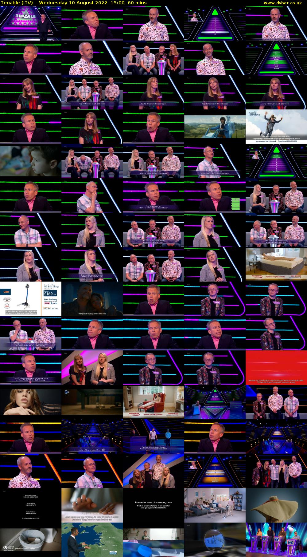 Tenable (ITV) Wednesday 10 August 2022 15:00 - 16:00