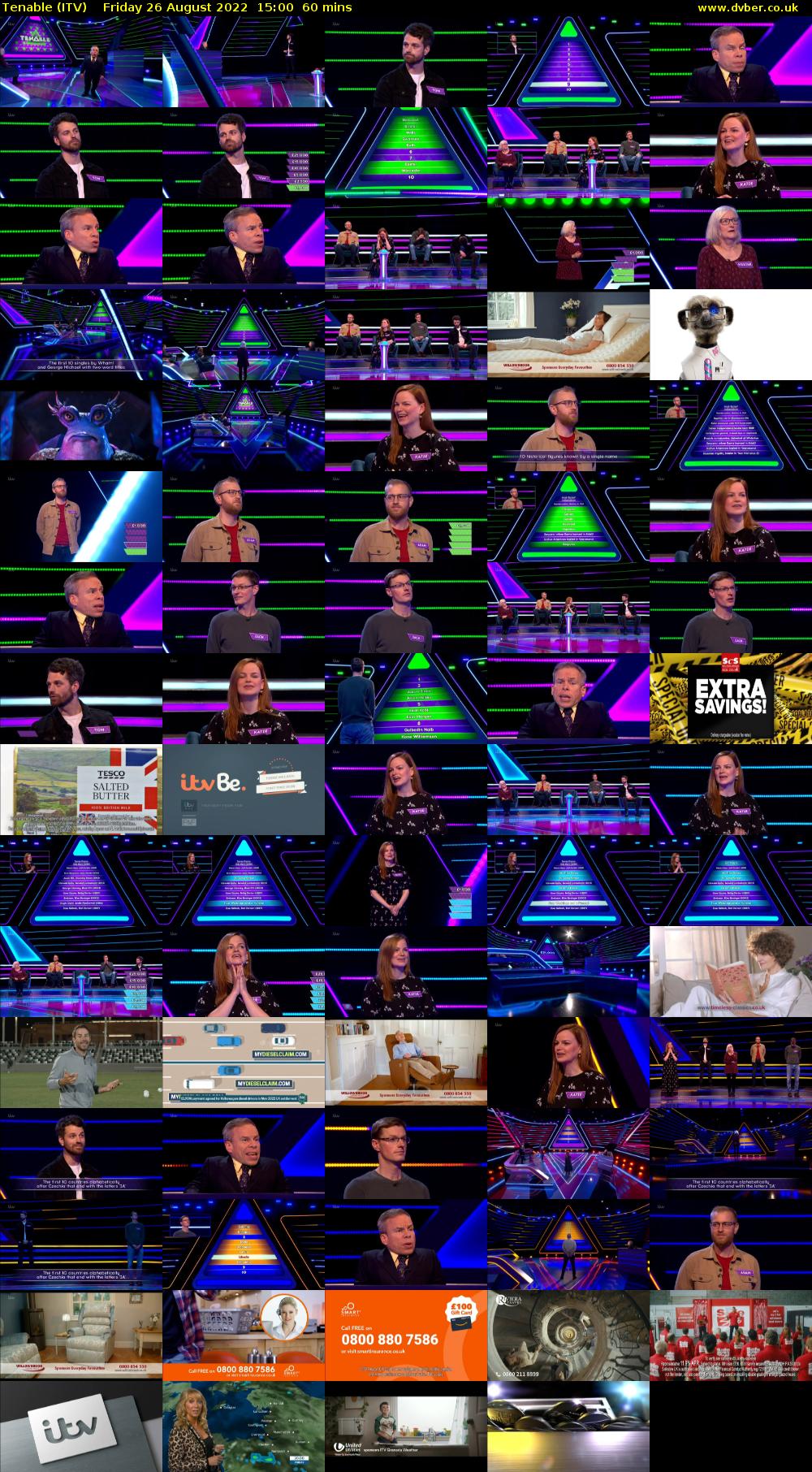 Tenable (ITV) Friday 26 August 2022 15:00 - 16:00