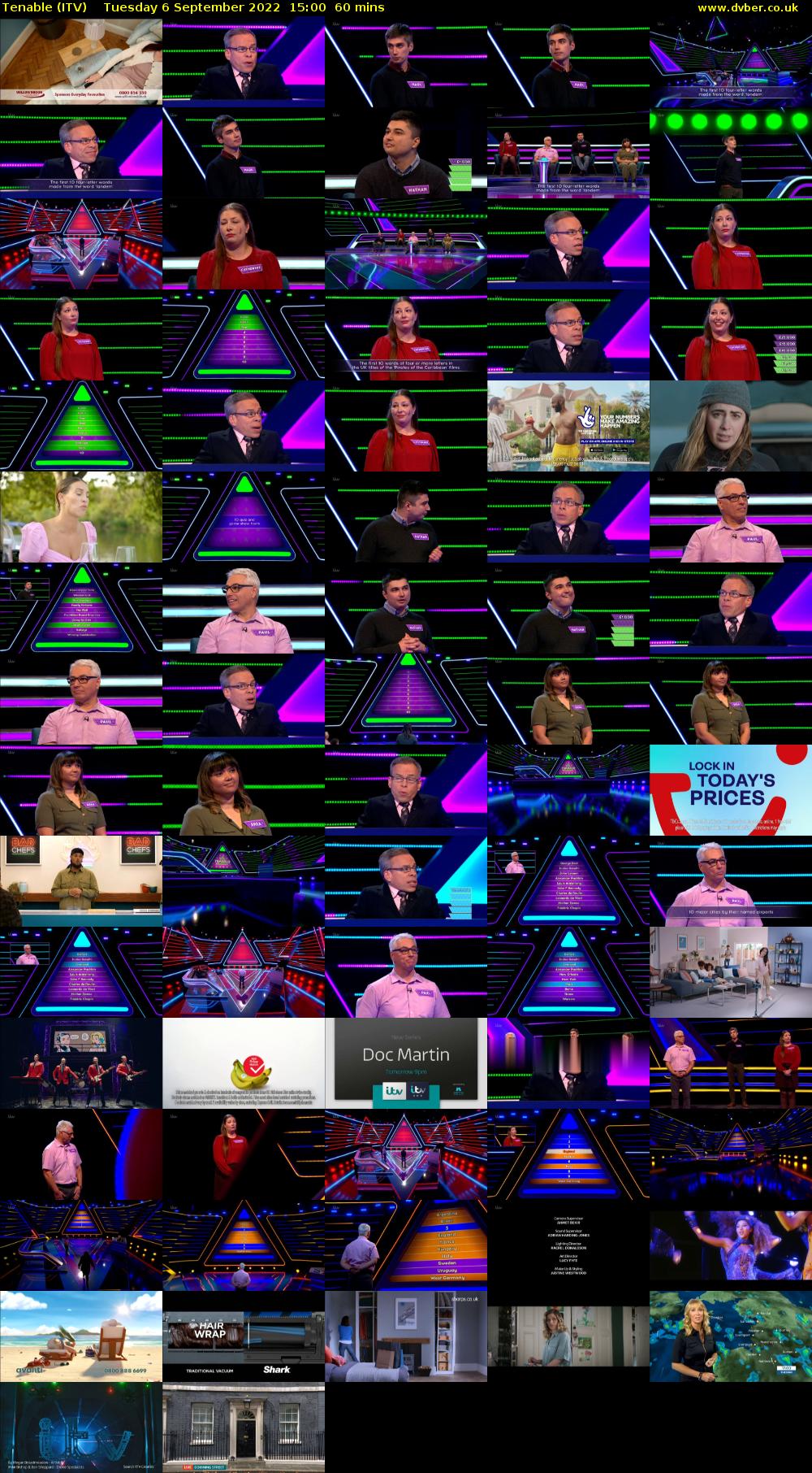 Tenable (ITV) Tuesday 6 September 2022 15:00 - 16:00