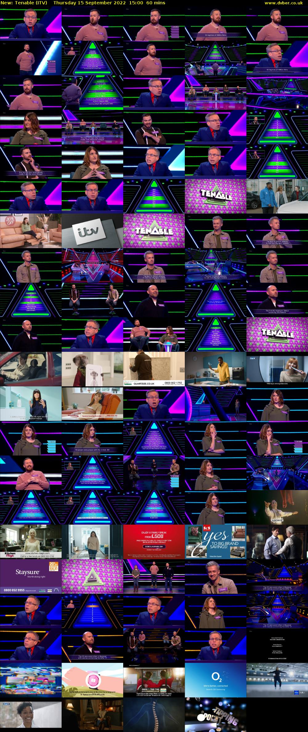 Tenable (ITV) Thursday 15 September 2022 15:00 - 16:00