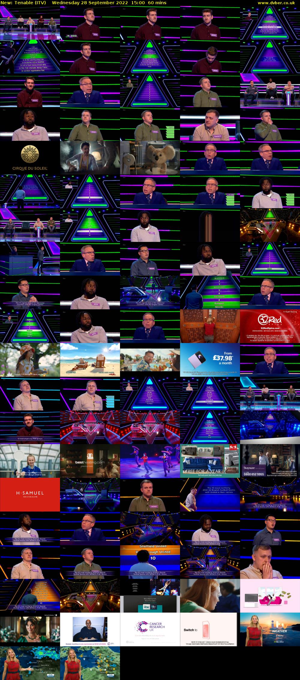 Tenable (ITV) Wednesday 28 September 2022 15:00 - 16:00