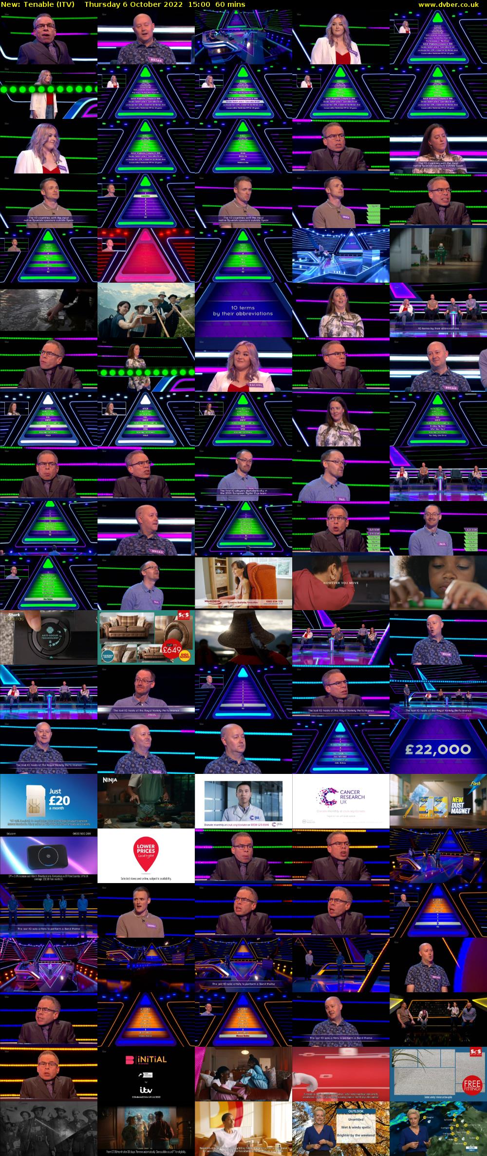 Tenable (ITV) Thursday 6 October 2022 15:00 - 16:00