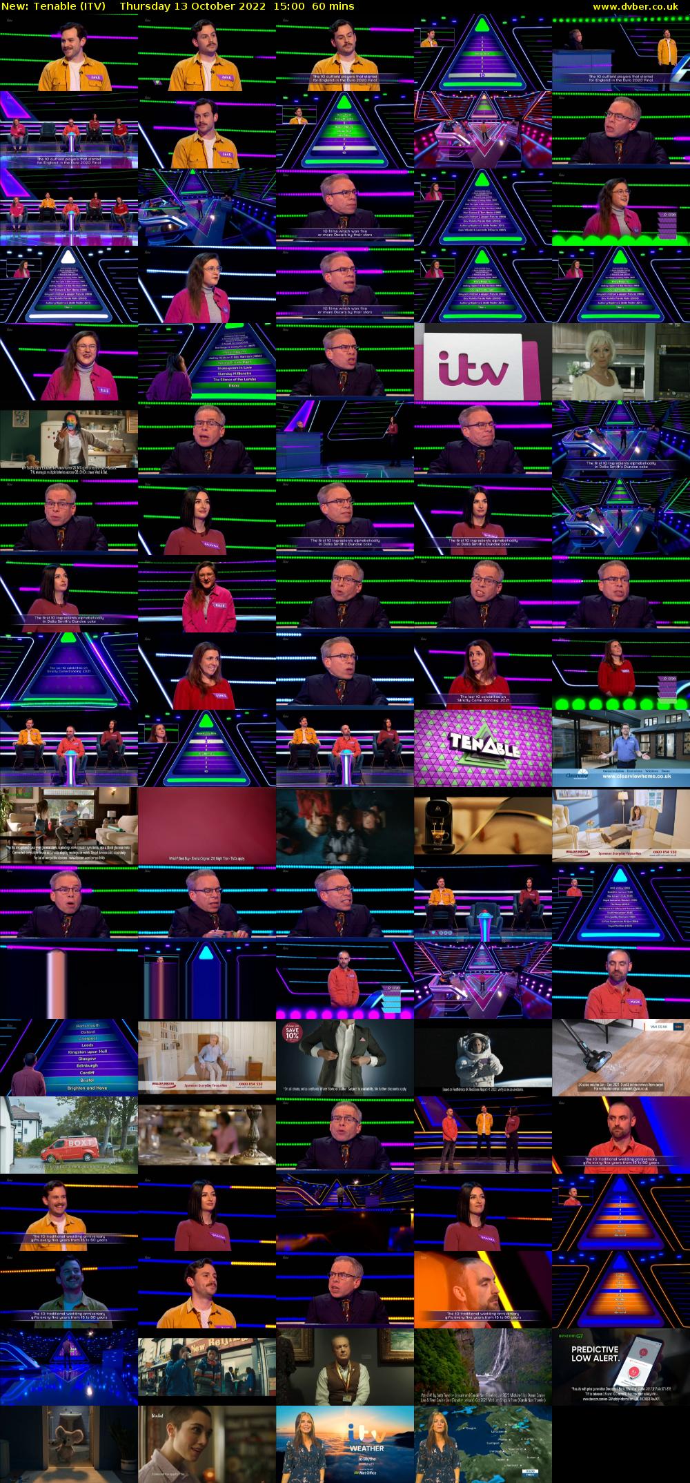 Tenable (ITV) Thursday 13 October 2022 15:00 - 16:00