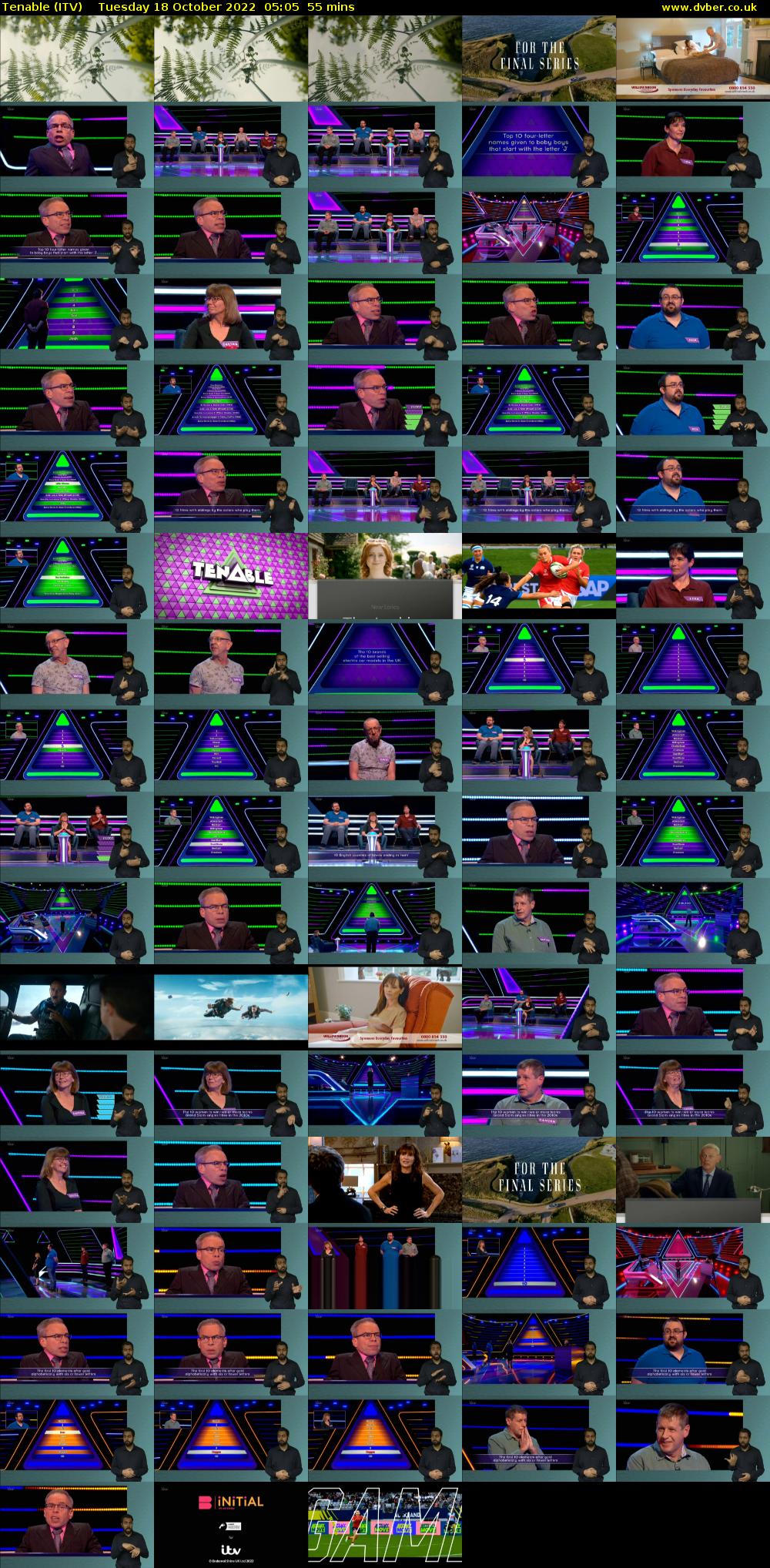 Tenable (ITV) Tuesday 18 October 2022 05:05 - 06:00