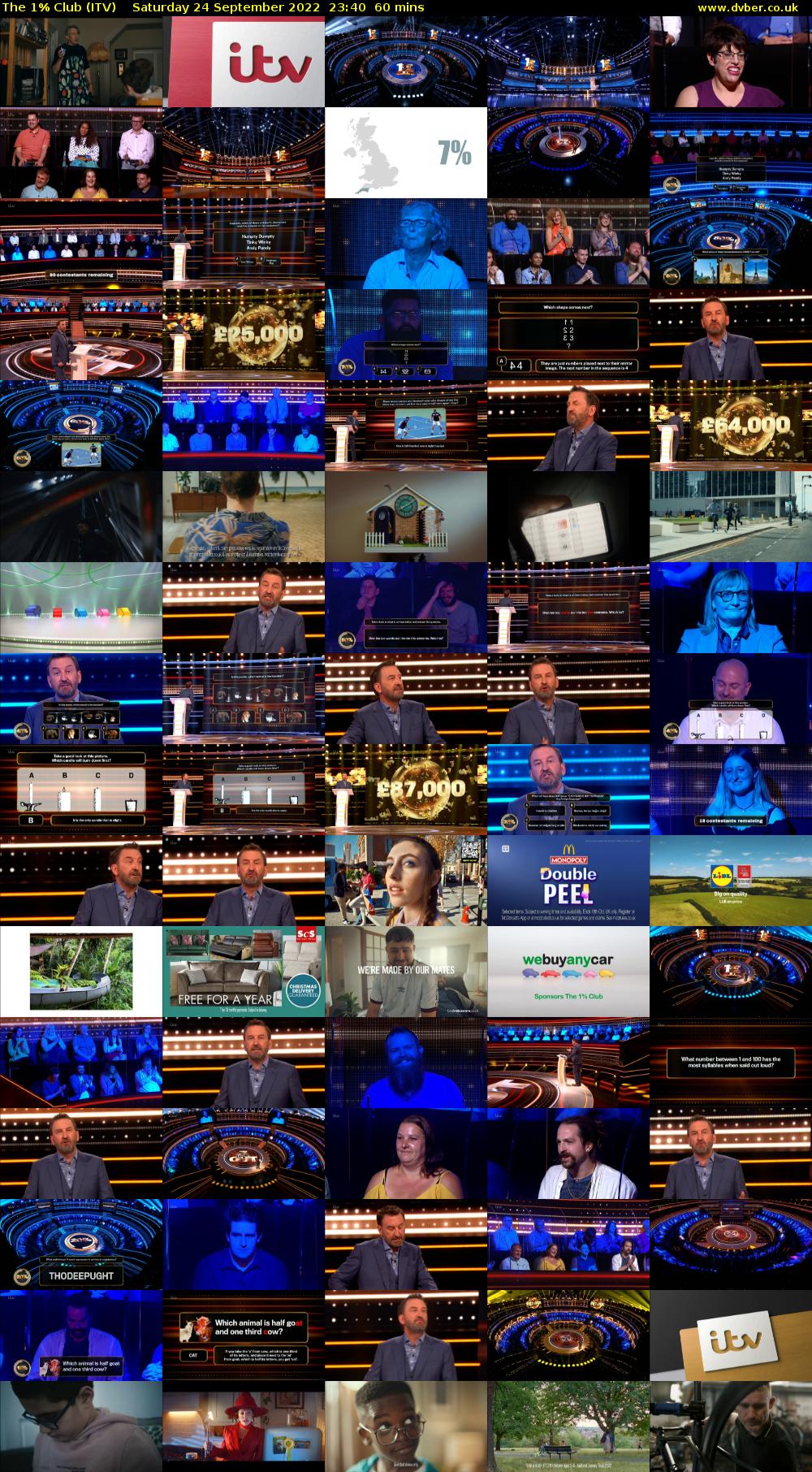 The 1% Club (ITV) Saturday 24 September 2022 23:40 - 00:40