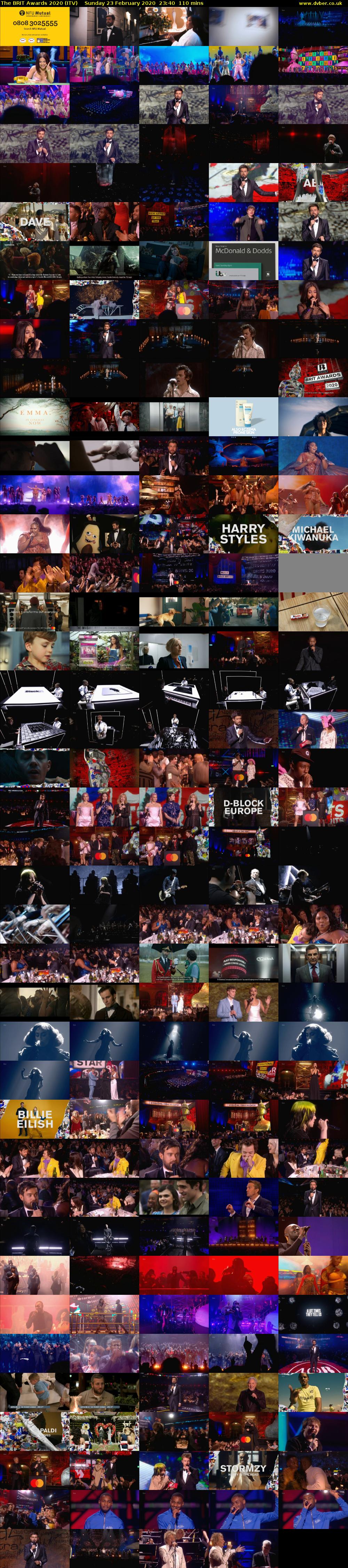 The BRIT Awards 2020 (ITV) Sunday 23 February 2020 23:40 - 01:30