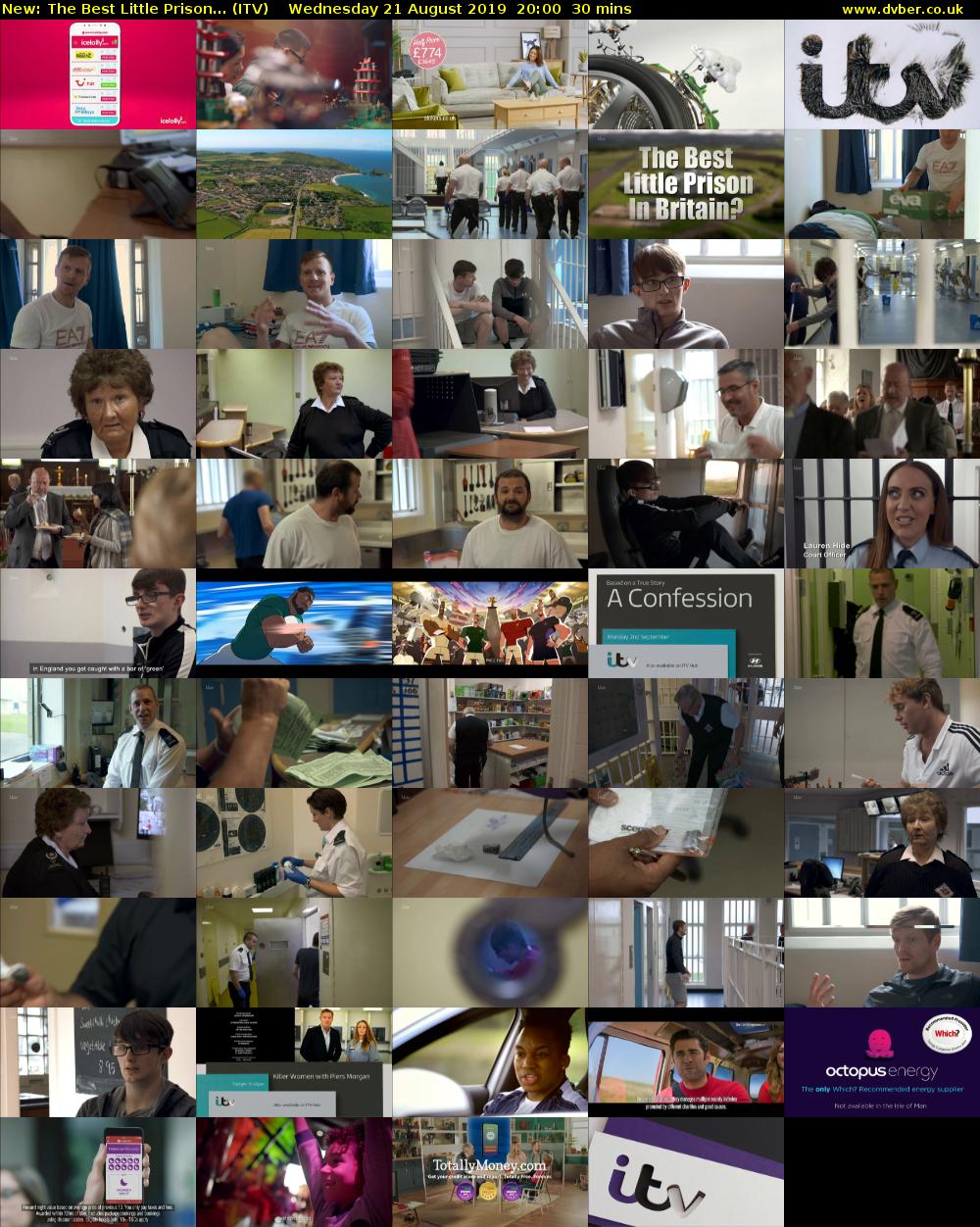 The Best Little Prison... (ITV) Wednesday 21 August 2019 20:00 - 20:30