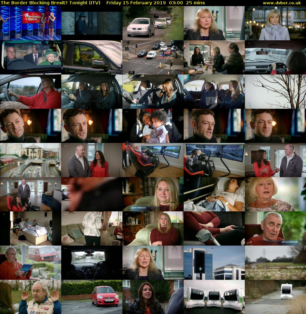 The Border Blocking Brexit? Tonight (ITV) Friday 15 February 2019 03:00 - 03:25