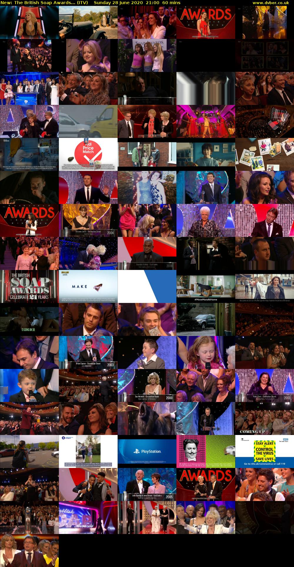 The British Soap Awards... (ITV) Sunday 28 June 2020 21:00 - 22:00