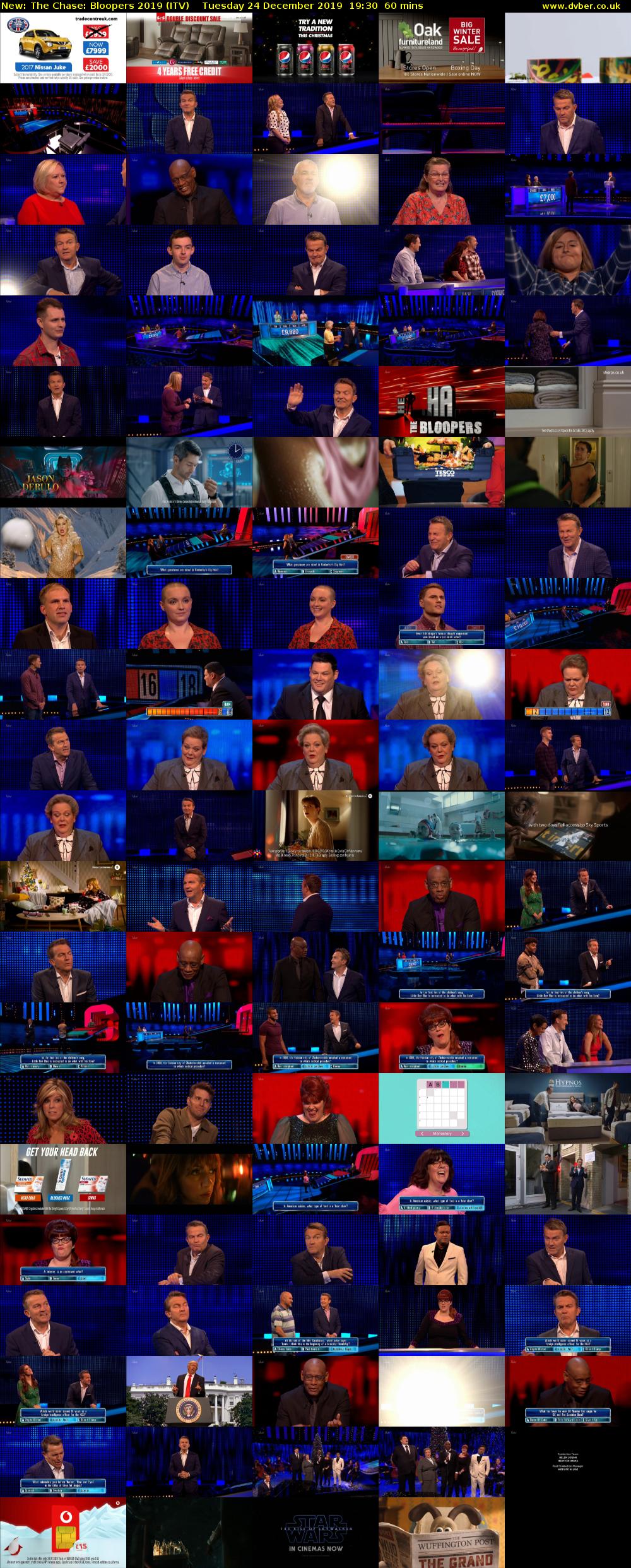 The Chase: Bloopers 2019 (ITV) Tuesday 24 December 2019 19:30 - 20:30
