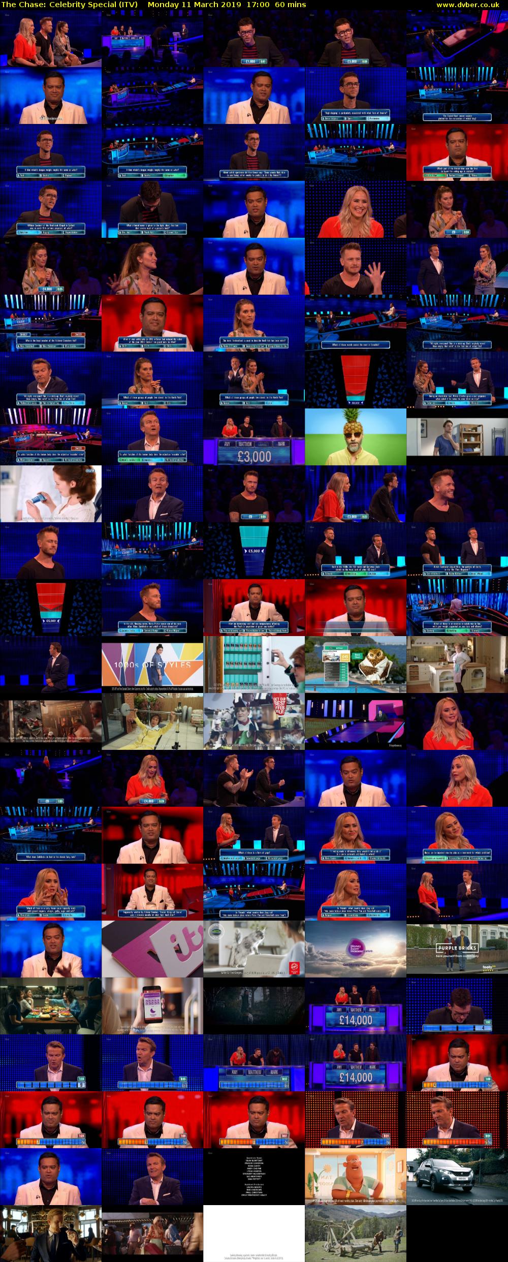 The Chase: Celebrity Special (ITV) Monday 11 March 2019 17:00 - 18:00