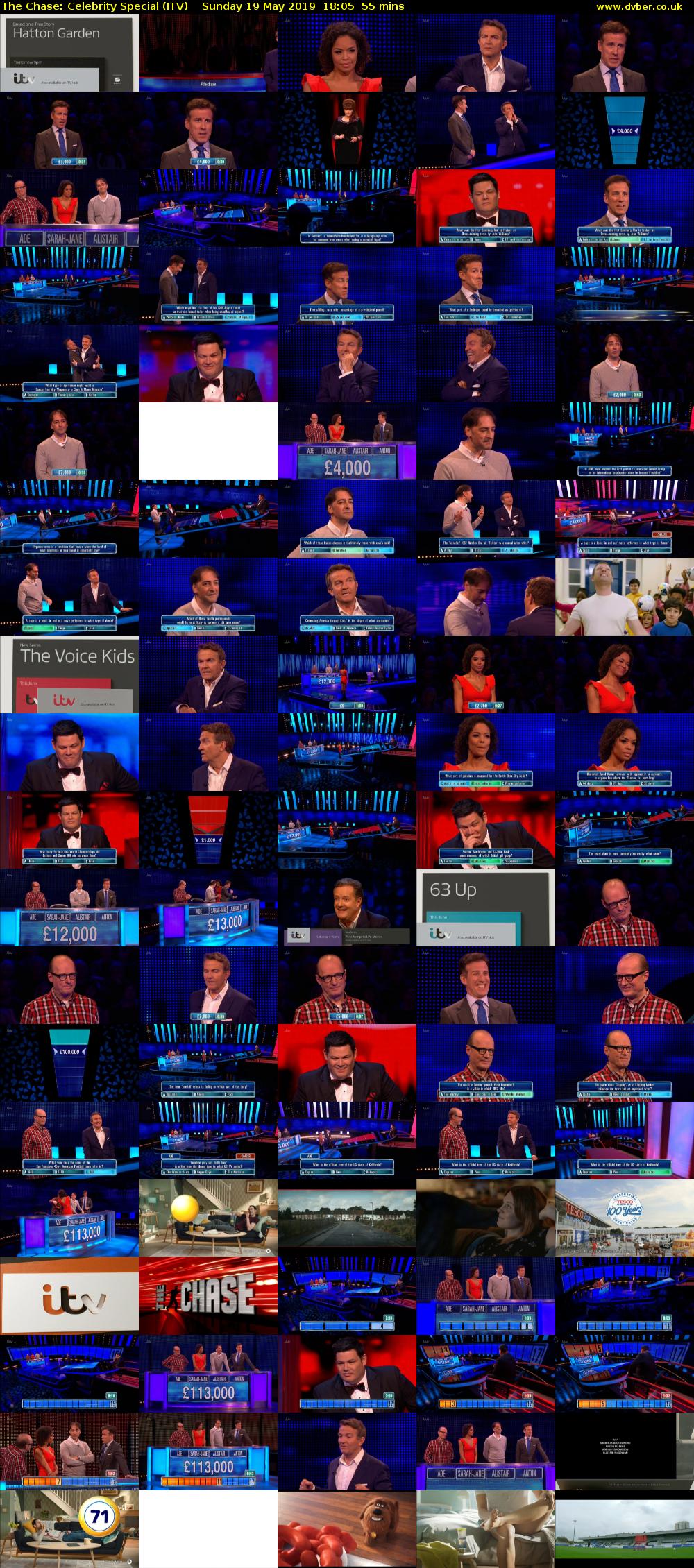 The Chase: Celebrity Special (ITV) Sunday 19 May 2019 18:05 - 19:00
