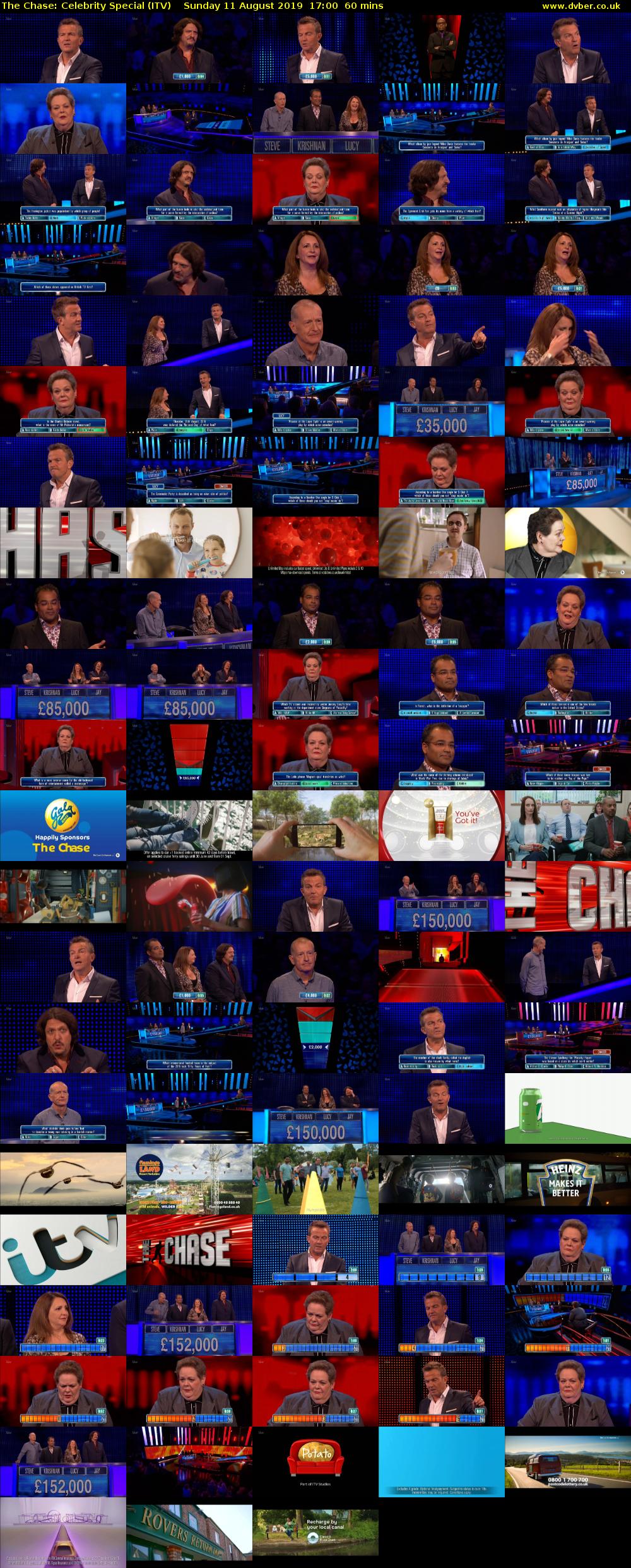 The Chase: Celebrity Special (ITV) Sunday 11 August 2019 17:00 - 18:00