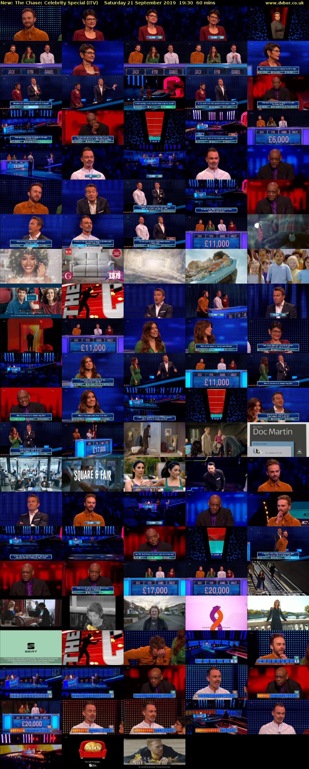 The Chase: Celebrity Special (ITV) Saturday 21 September 2019 19:30 - 20:30