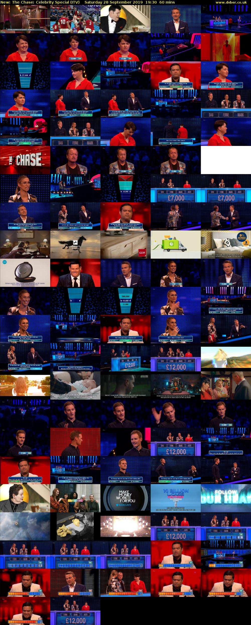 The Chase: Celebrity Special (ITV) Saturday 28 September 2019 19:30 - 20:30