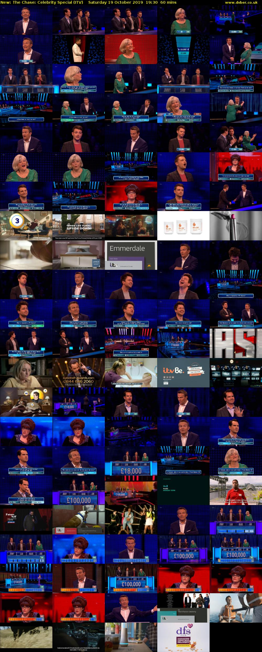 The Chase: Celebrity Special (ITV) Saturday 19 October 2019 19:30 - 20:30