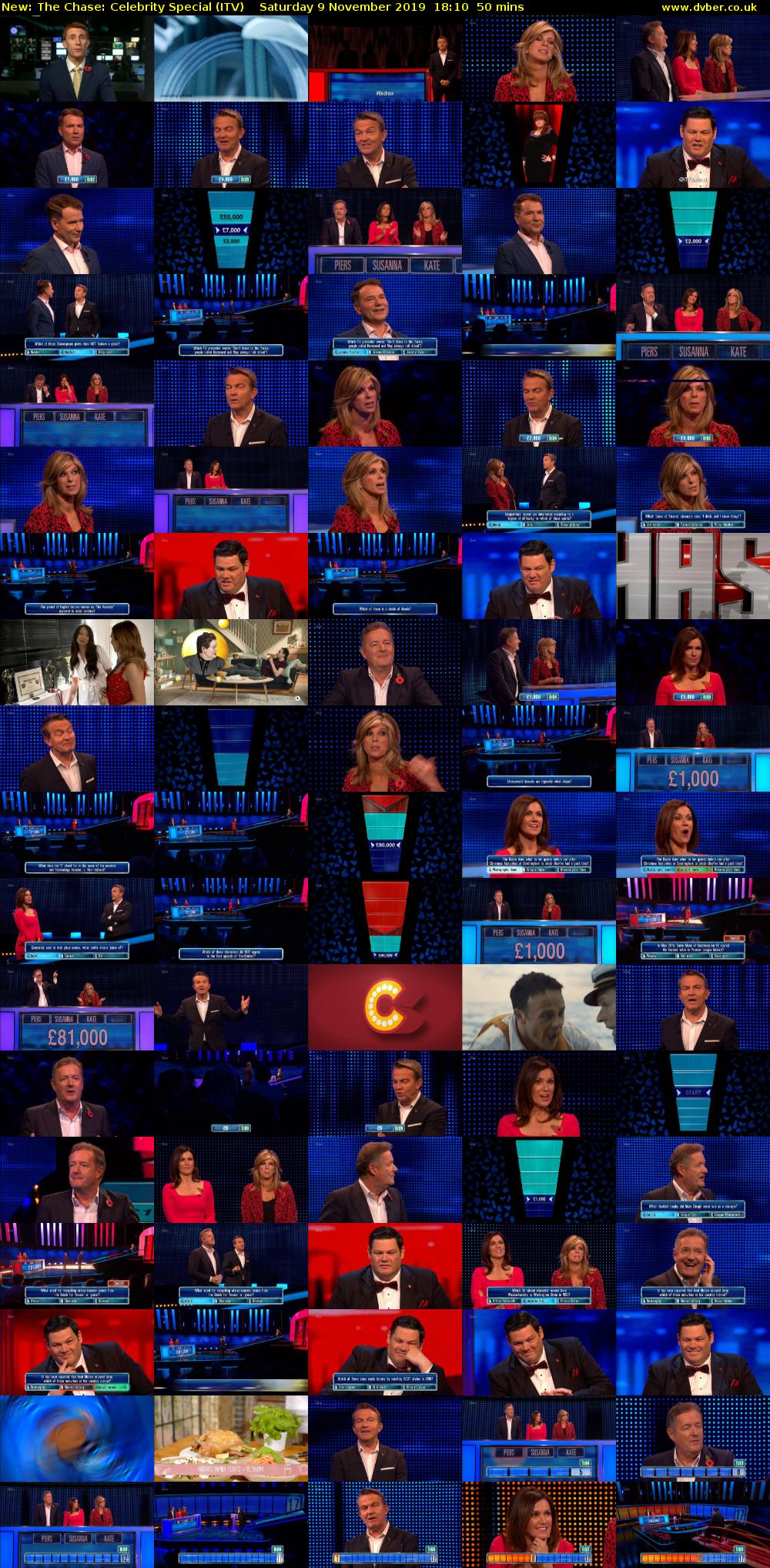 The Chase: Celebrity Special (ITV) Saturday 9 November 2019 18:10 - 19:00