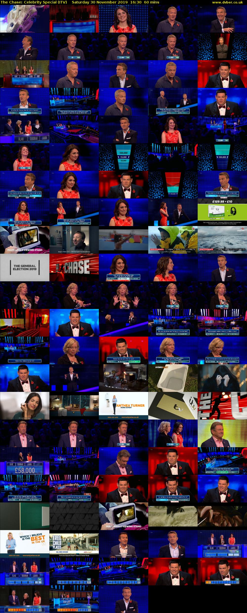 The Chase: Celebrity Special (ITV) Saturday 30 November 2019 16:30 - 17:30