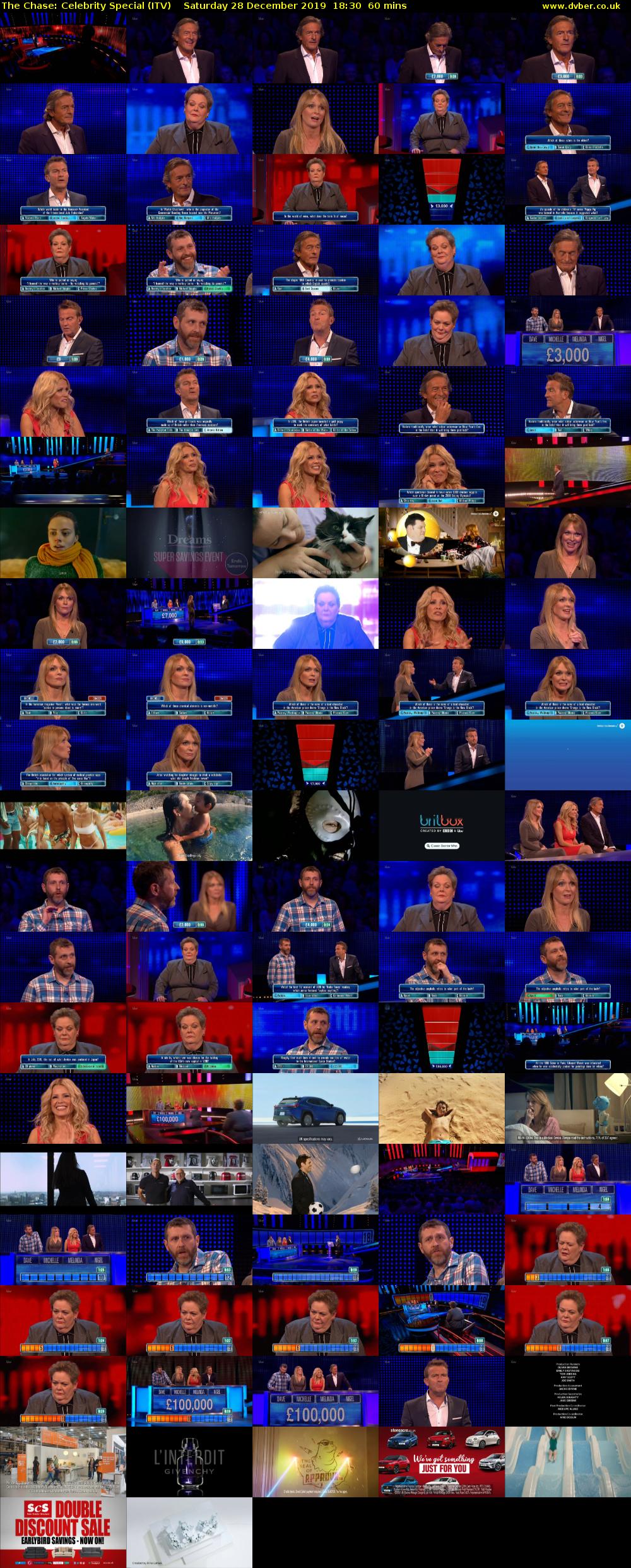 The Chase: Celebrity Special (ITV) Saturday 28 December 2019 18:30 - 19:30