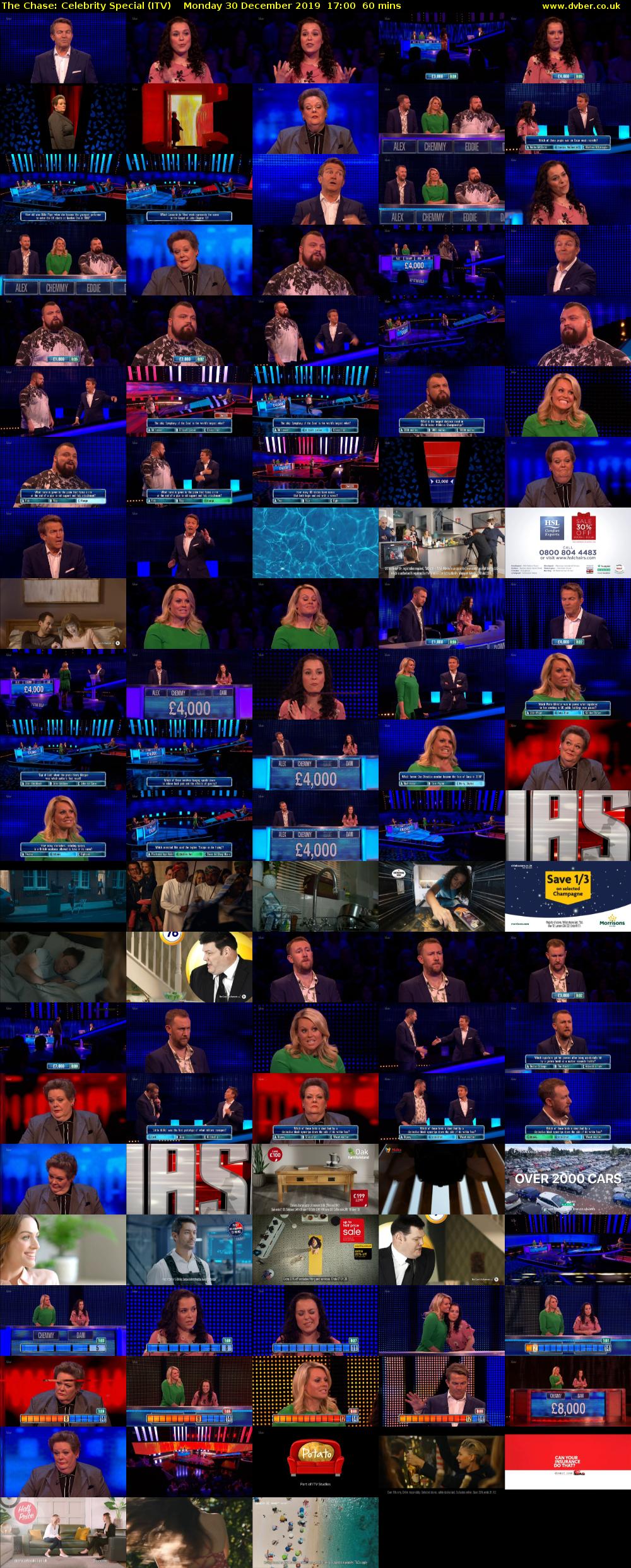 The Chase: Celebrity Special (ITV) Monday 30 December 2019 17:00 - 18:00
