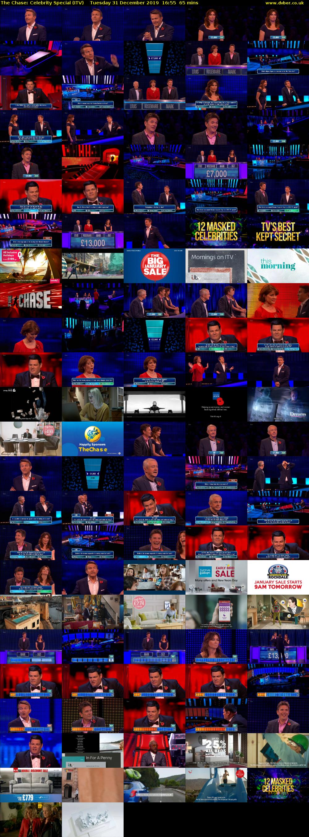 The Chase: Celebrity Special (ITV) Tuesday 31 December 2019 16:55 - 18:00