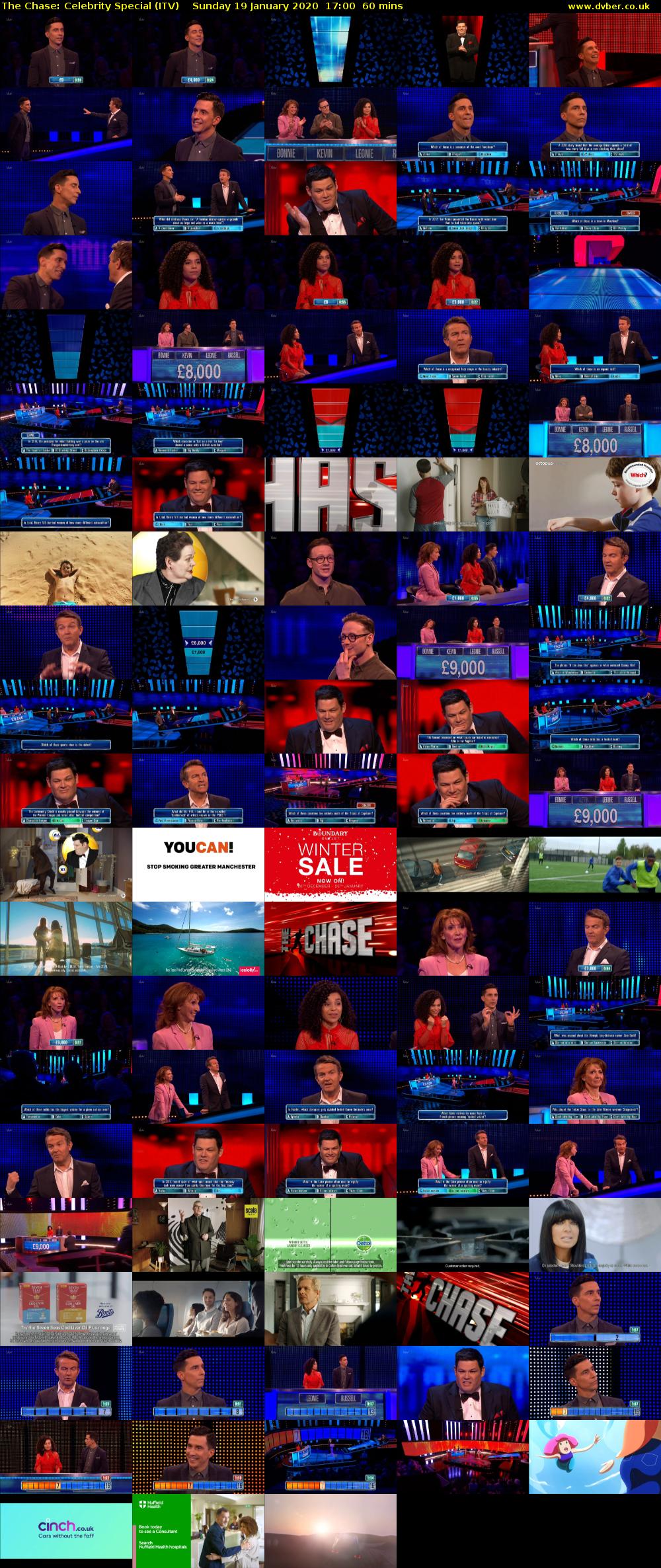The Chase: Celebrity Special (ITV) Sunday 19 January 2020 17:00 - 18:00
