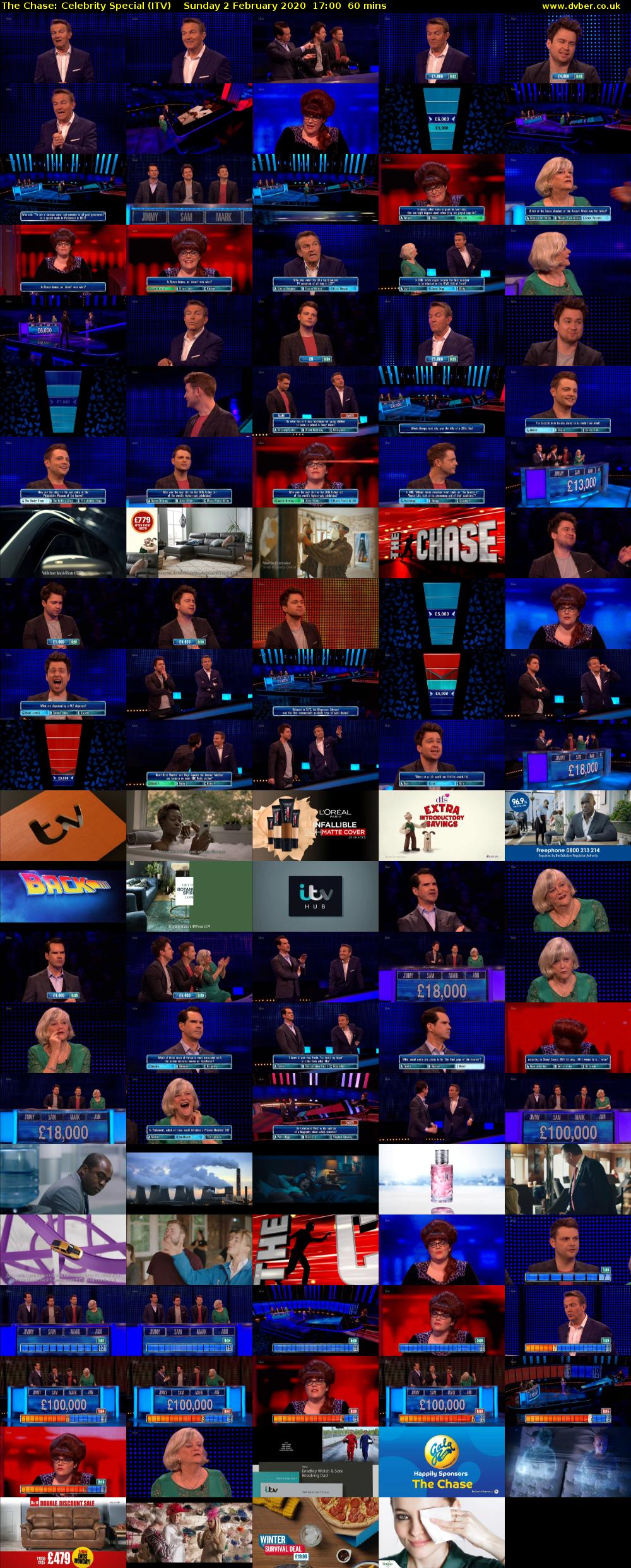 The Chase: Celebrity Special (ITV) Sunday 2 February 2020 17:00 - 18:00