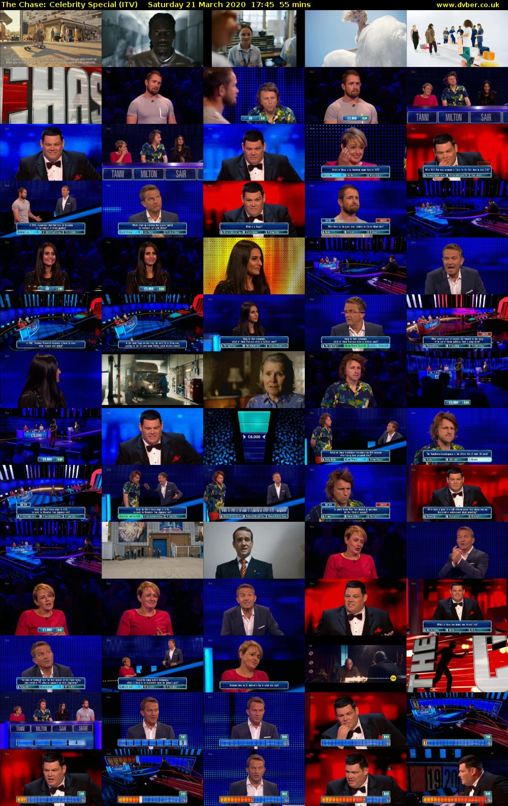 The Chase: Celebrity Special (ITV) Saturday 21 March 2020 17:45 - 18:40