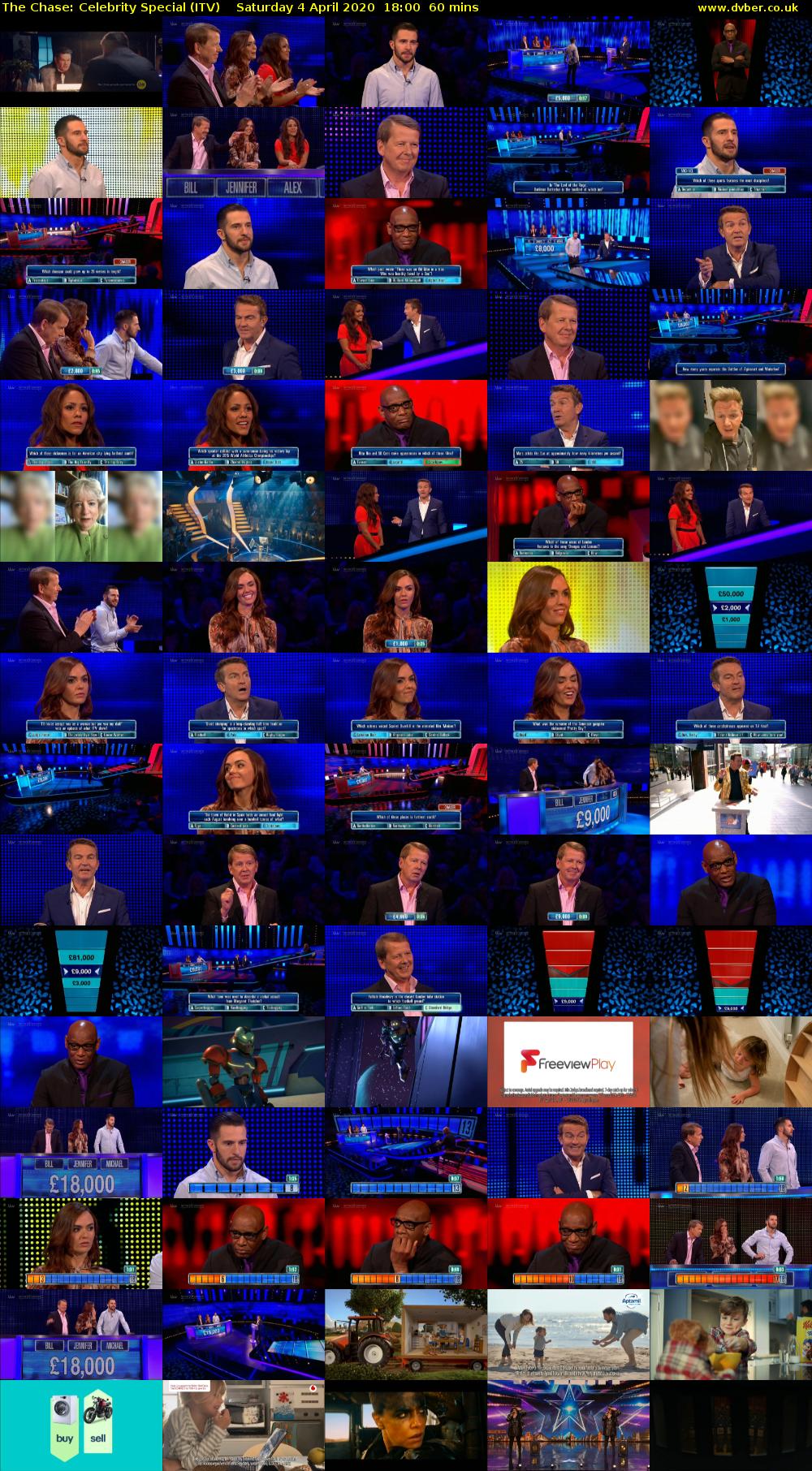 The Chase: Celebrity Special (ITV) Saturday 4 April 2020 18:00 - 19:00