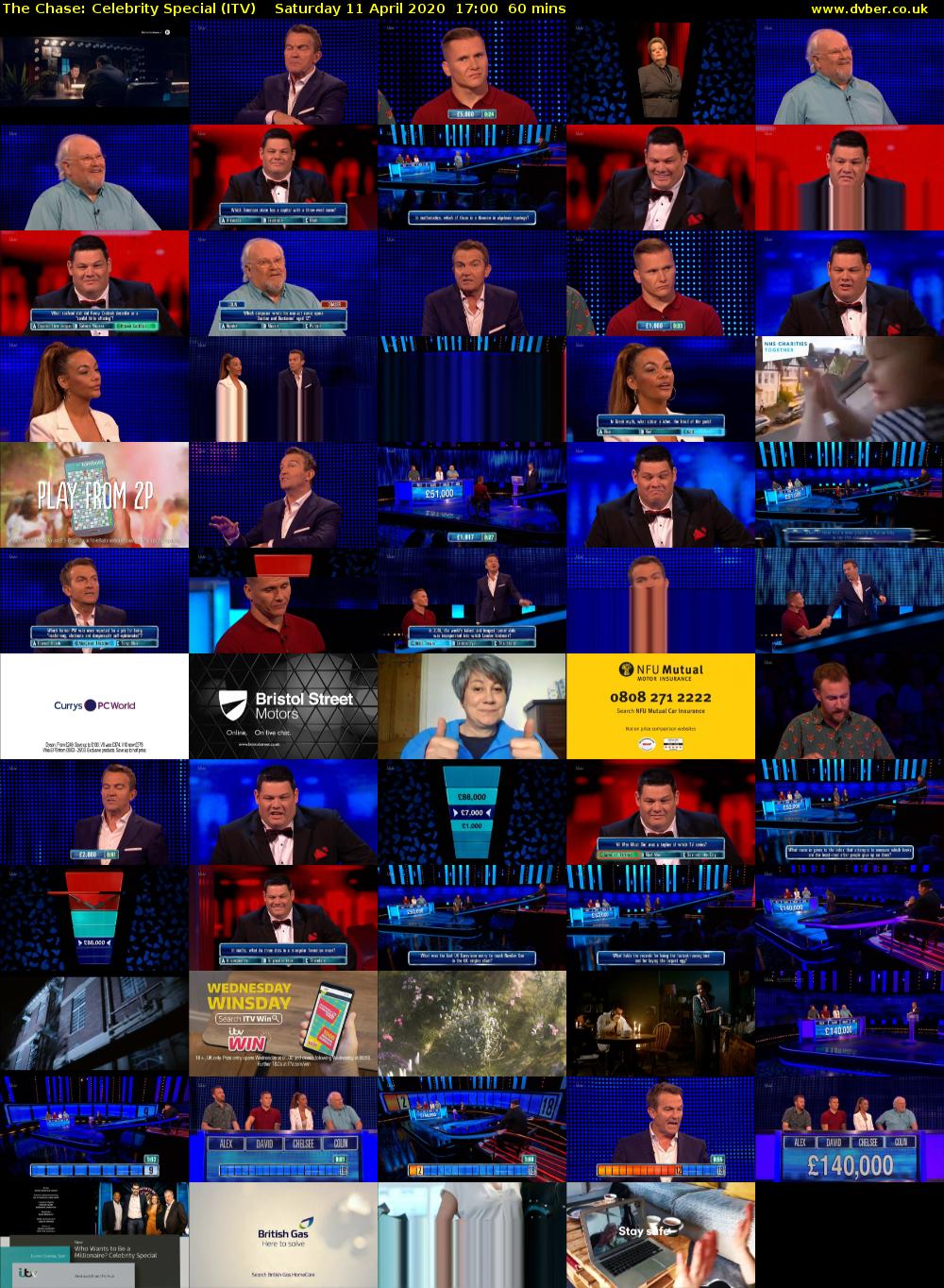 The Chase: Celebrity Special (ITV) Saturday 11 April 2020 17:00 - 18:00