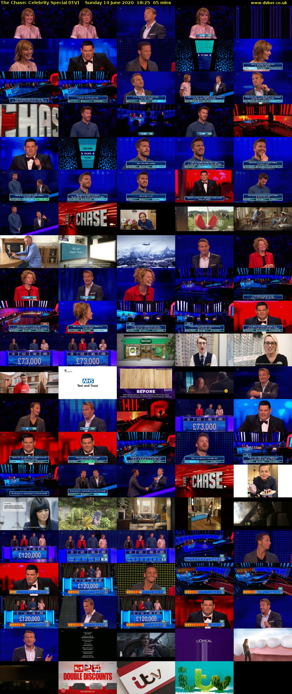The Chase: Celebrity Special (ITV) Sunday 14 June 2020 18:25 - 19:30